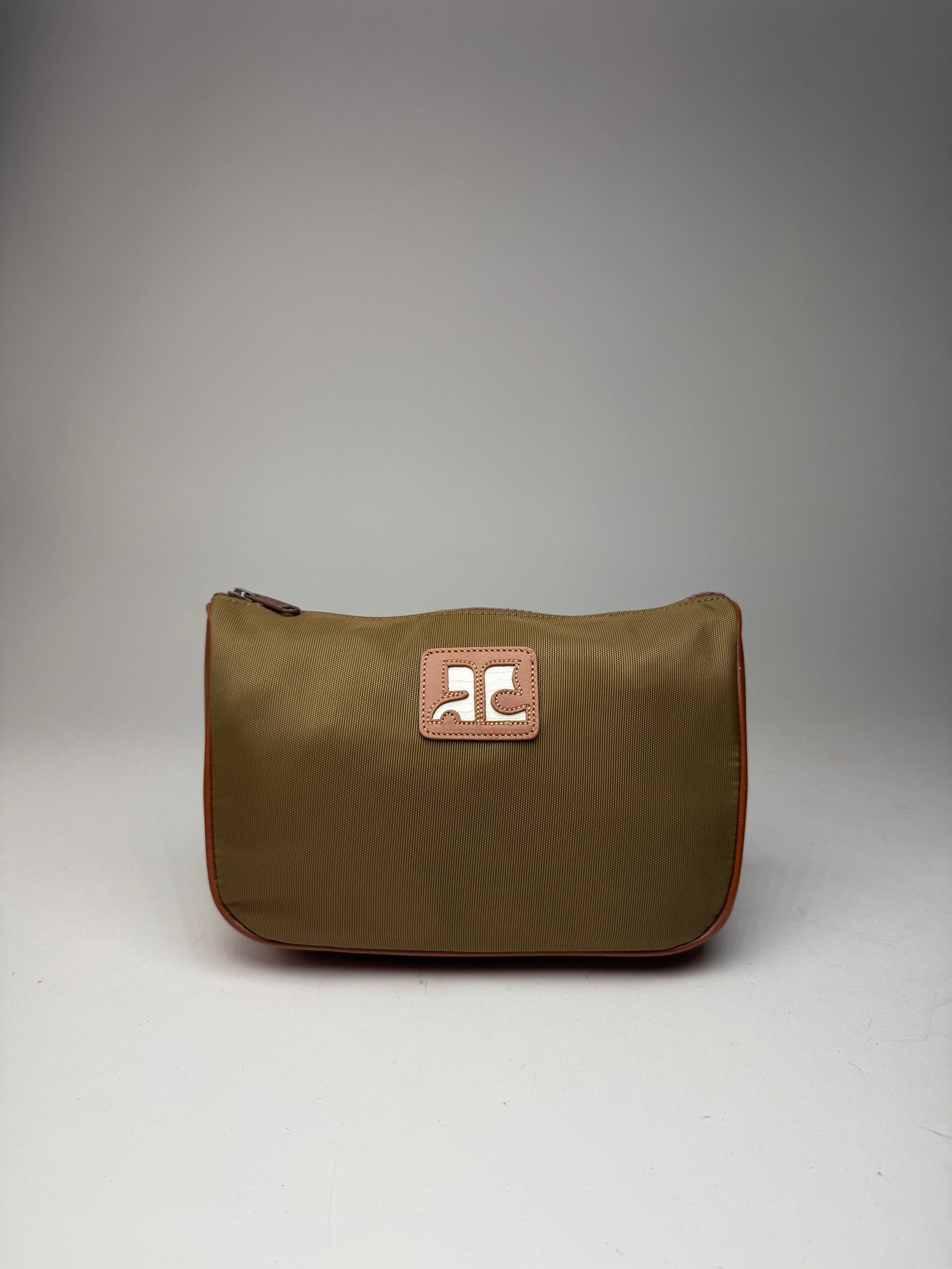 Courreges Vintage Polyester Leather Clutch Khaki Brown Size ONE SIZE - 5 Thumbnail