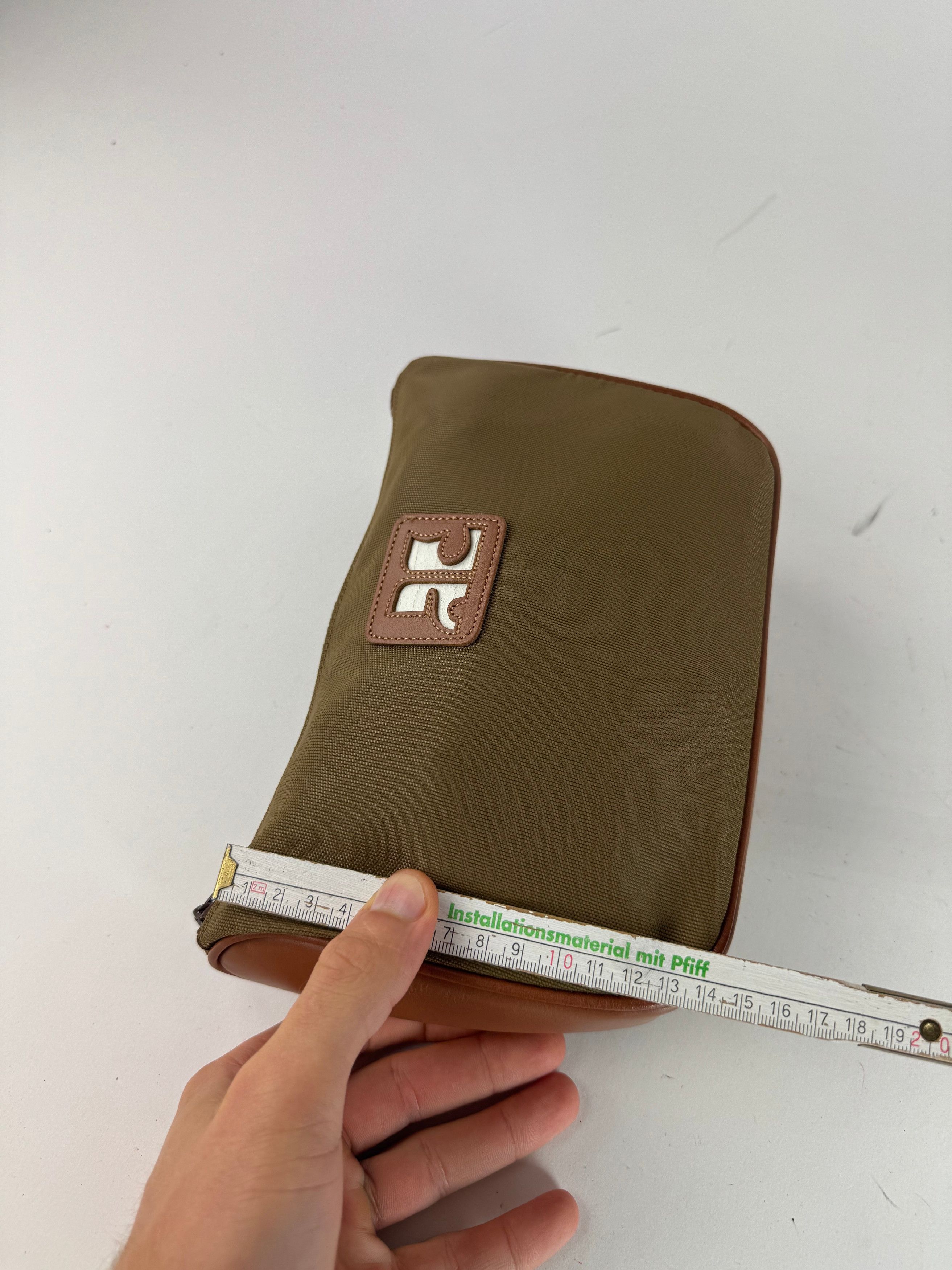 Courreges Vintage Polyester Leather Clutch Khaki Brown Size ONE SIZE - 12 Thumbnail