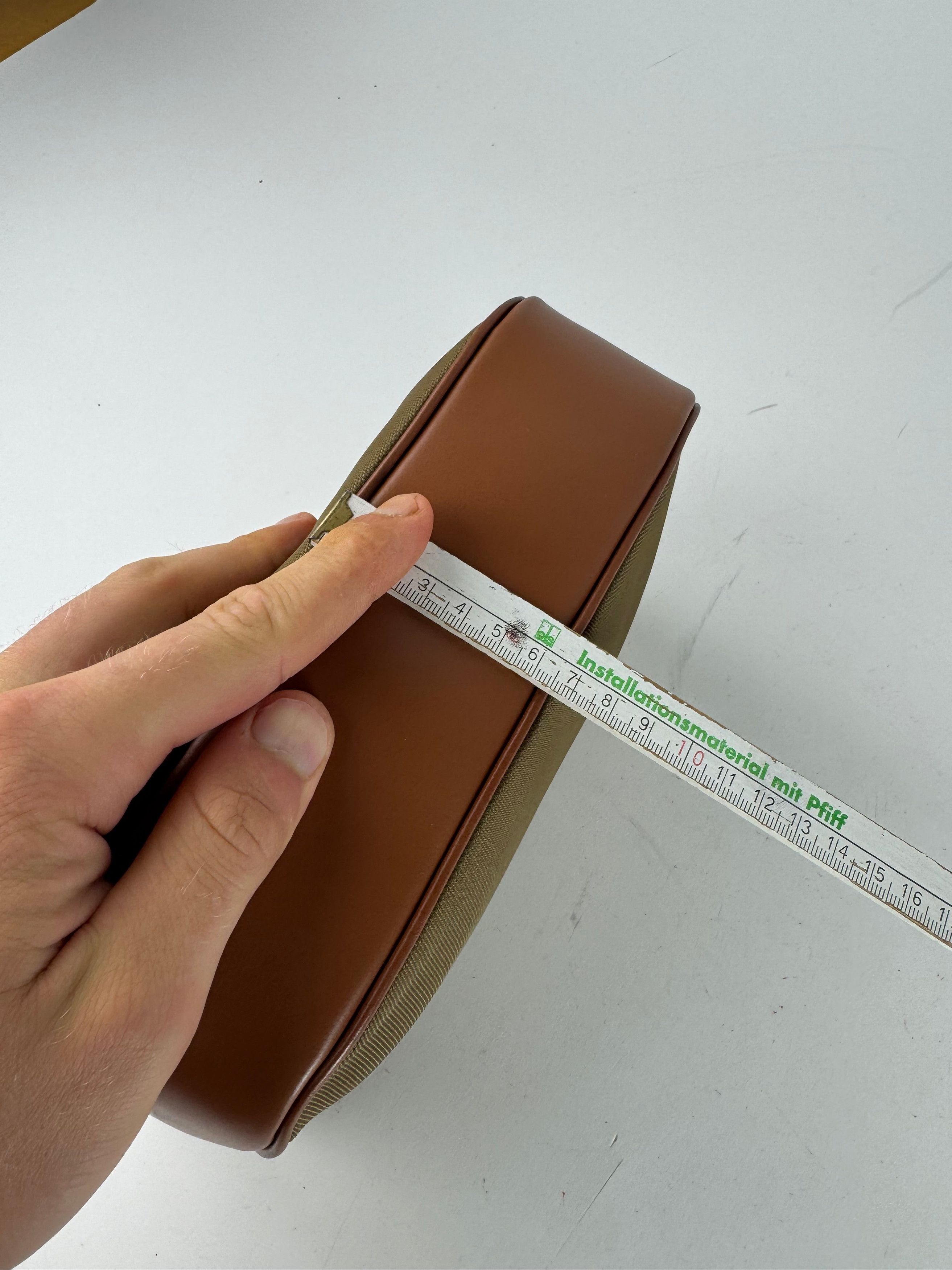 Courreges Vintage Polyester Leather Clutch Khaki Brown Size ONE SIZE - 13 Thumbnail