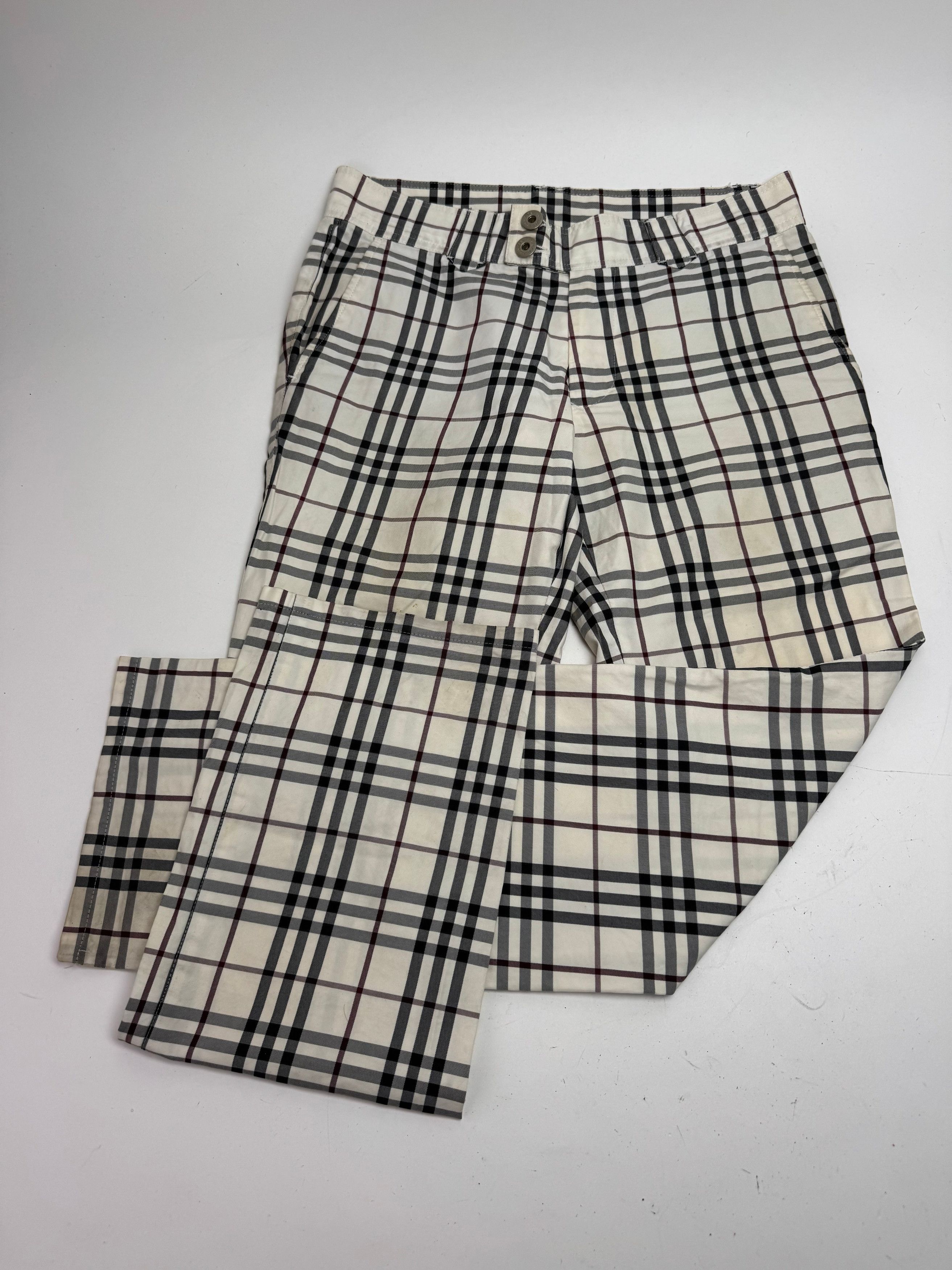 Burberry Vintage Nova Check Pants Beige M Size 27" / US 4 / IT 40 - 2 Thumbnail
