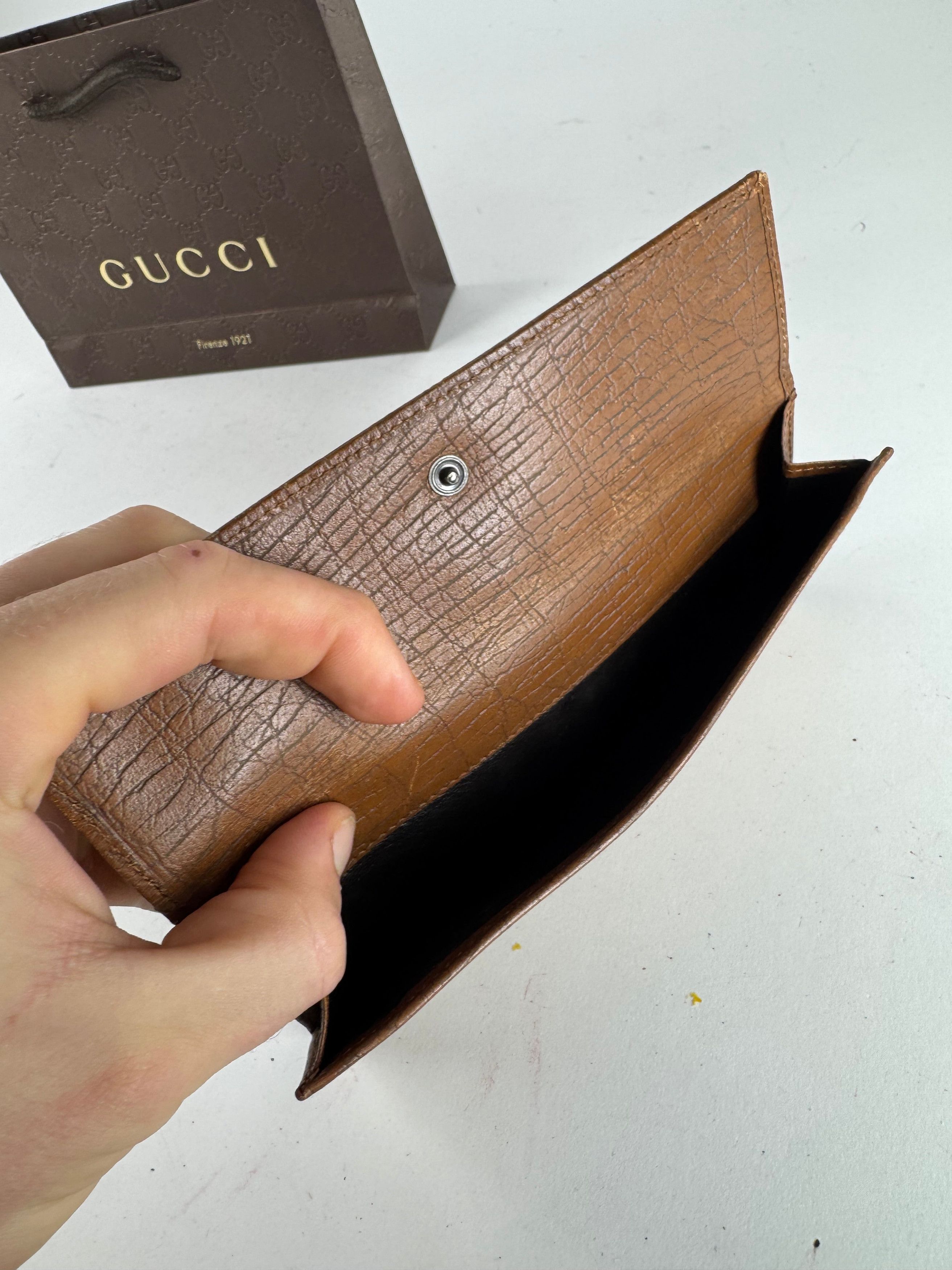 Gucci Vintage Monogram Wallet beige brown Size ONE SIZE - 9 Thumbnail