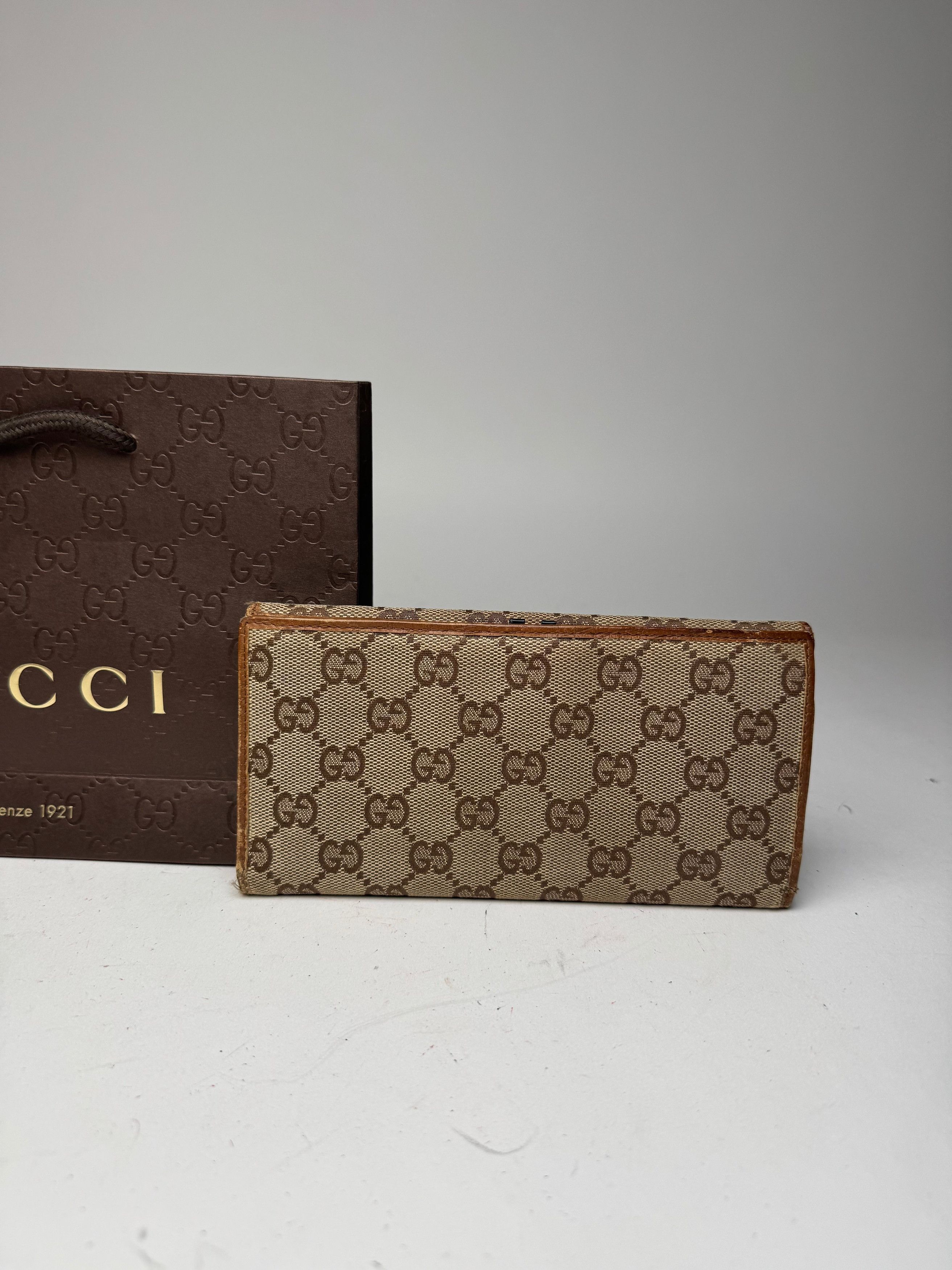 Gucci Vintage Monogram Wallet beige brown Size ONE SIZE - 3 Thumbnail