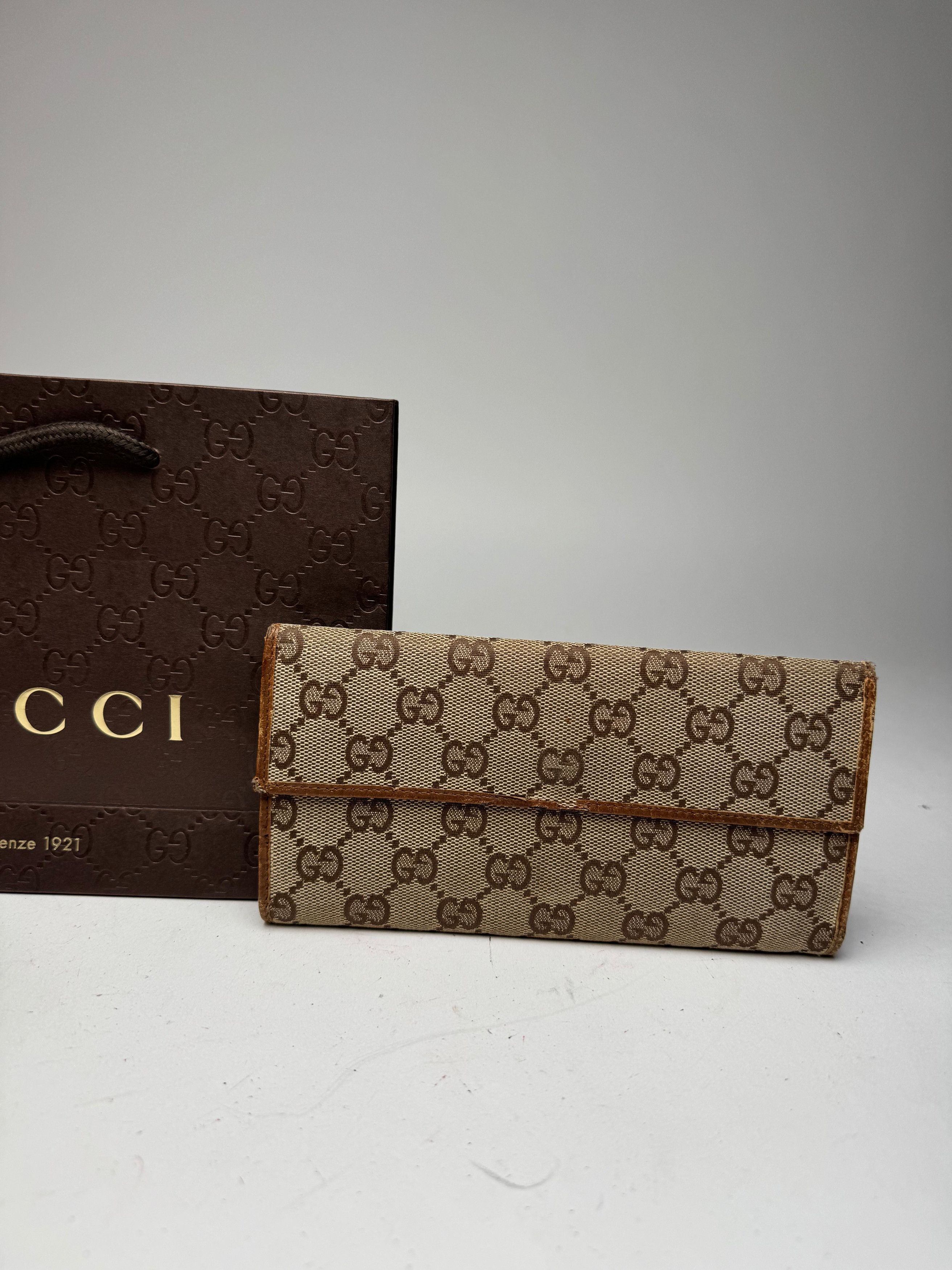 Gucci Vintage Monogram Wallet beige brown Size ONE SIZE - 2 Thumbnail