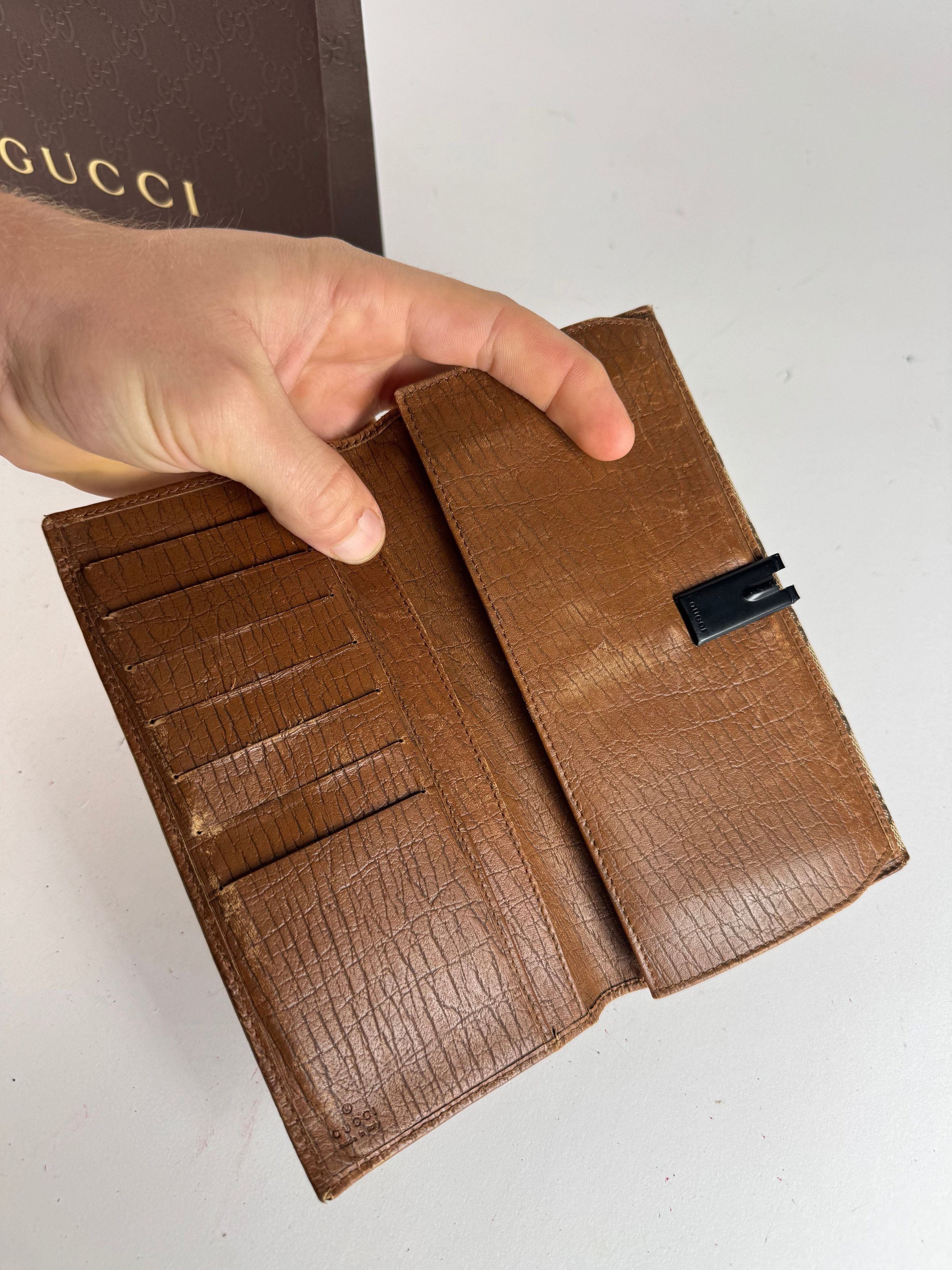 Gucci Vintage Monogram Wallet beige brown Size ONE SIZE - 4 Thumbnail