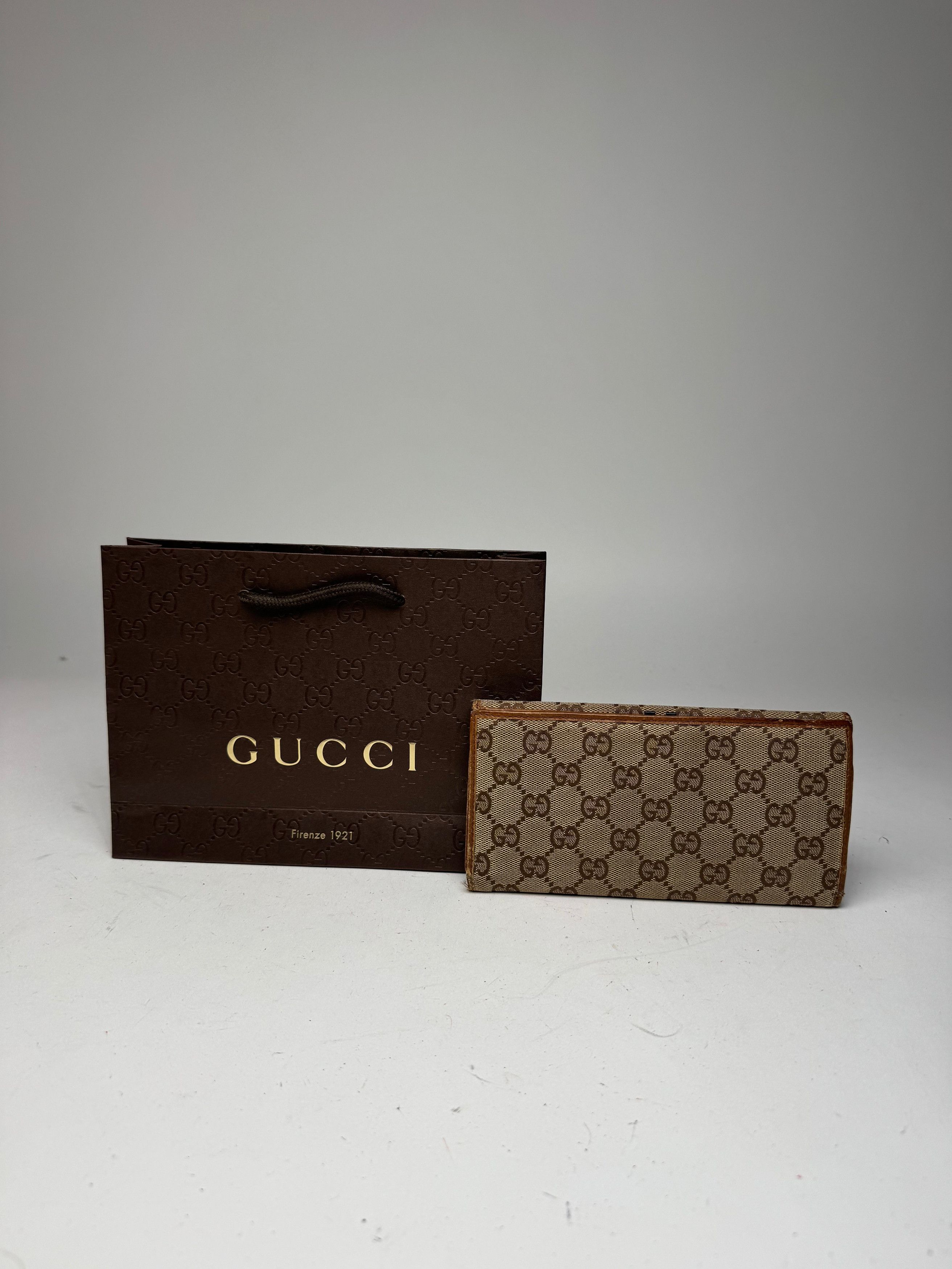 Gucci Vintage Monogram Wallet beige brown Size ONE SIZE - 6 Thumbnail