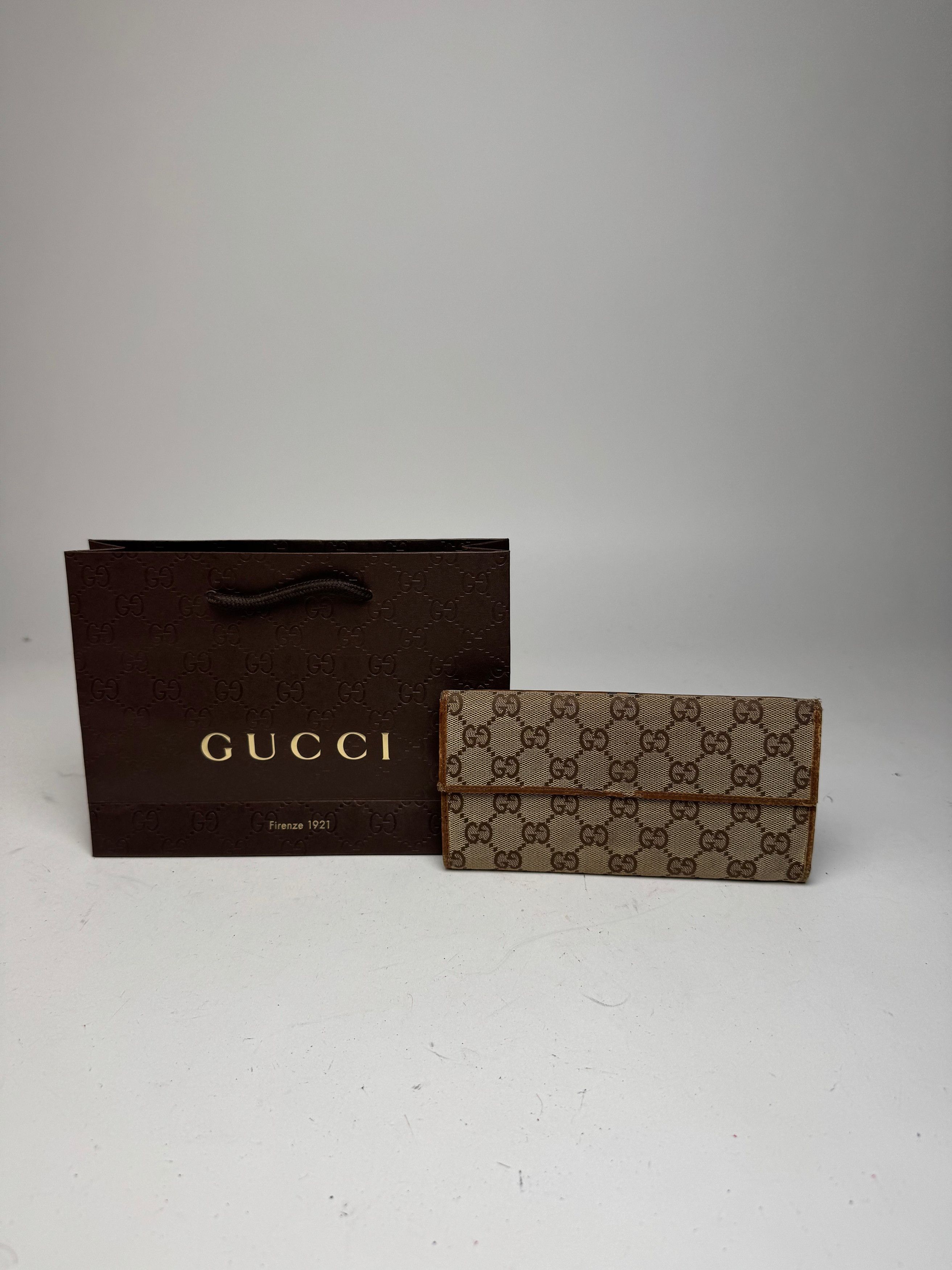 Gucci Vintage Monogram Wallet beige brown Size ONE SIZE - 14 Thumbnail
