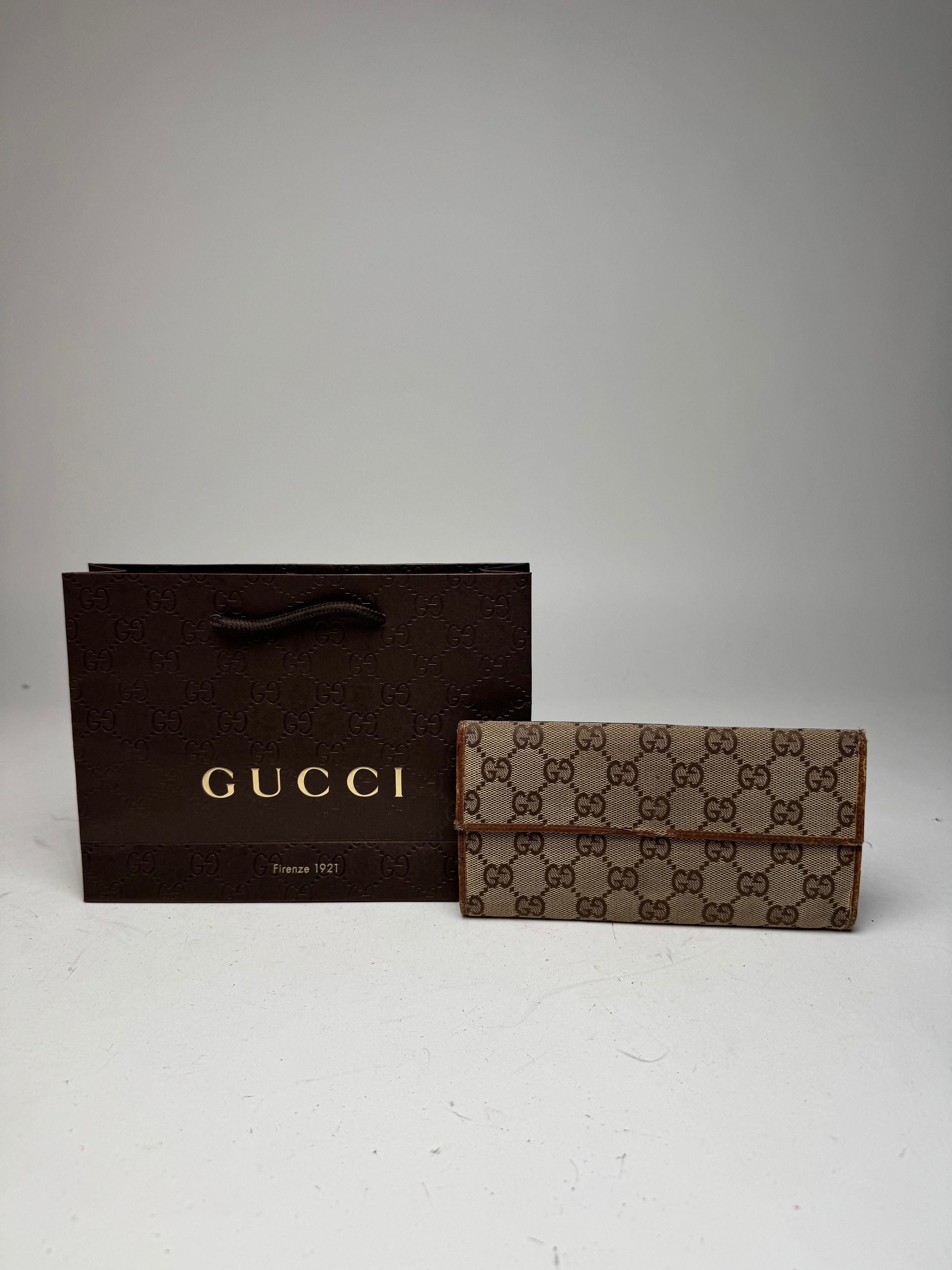 Gucci Vintage Monogram Wallet beige brown Size ONE SIZE - 15 Thumbnail