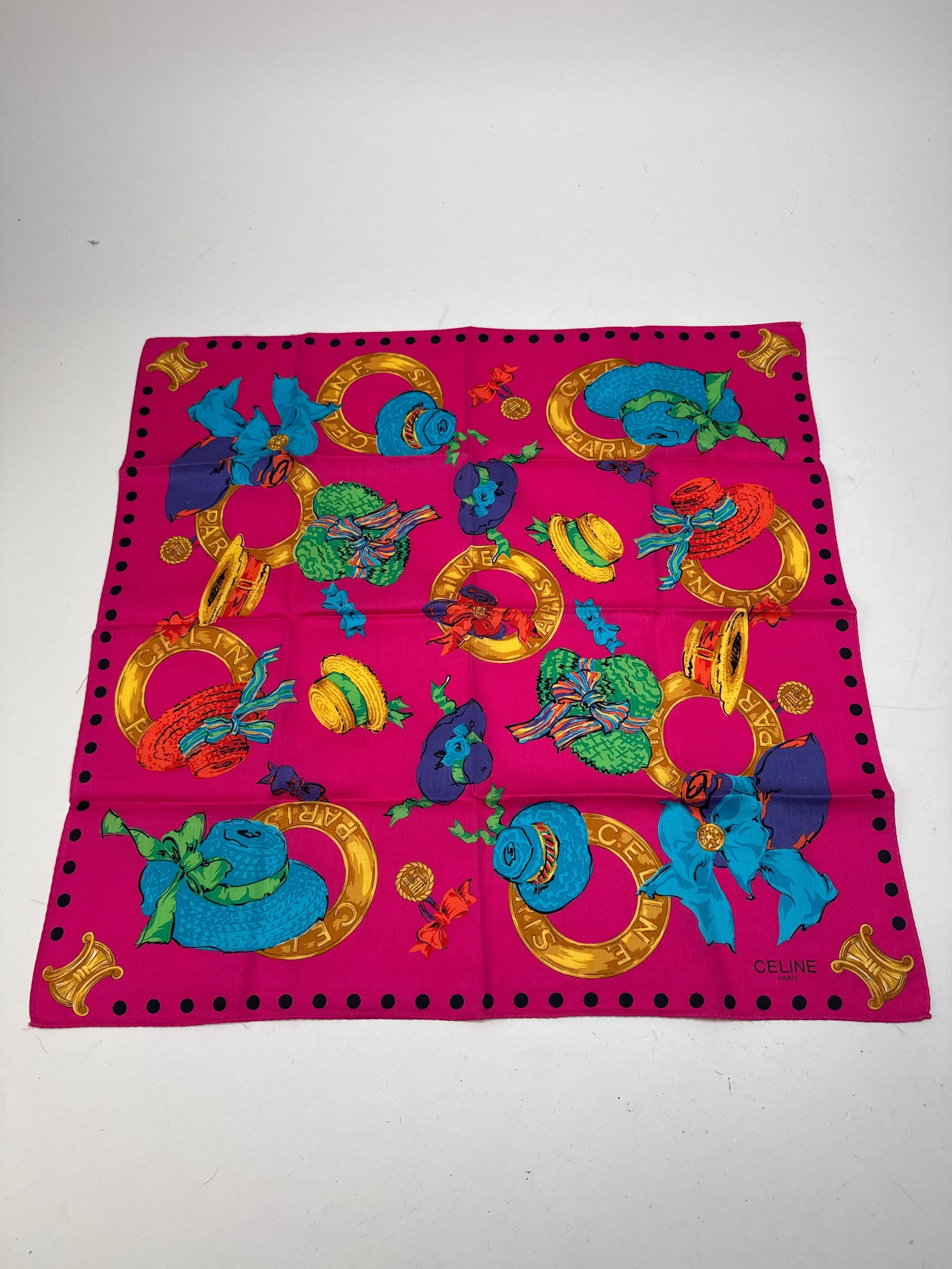 Other Vintage Celine Scarf Pink Size ONE SIZE - 5 Thumbnail