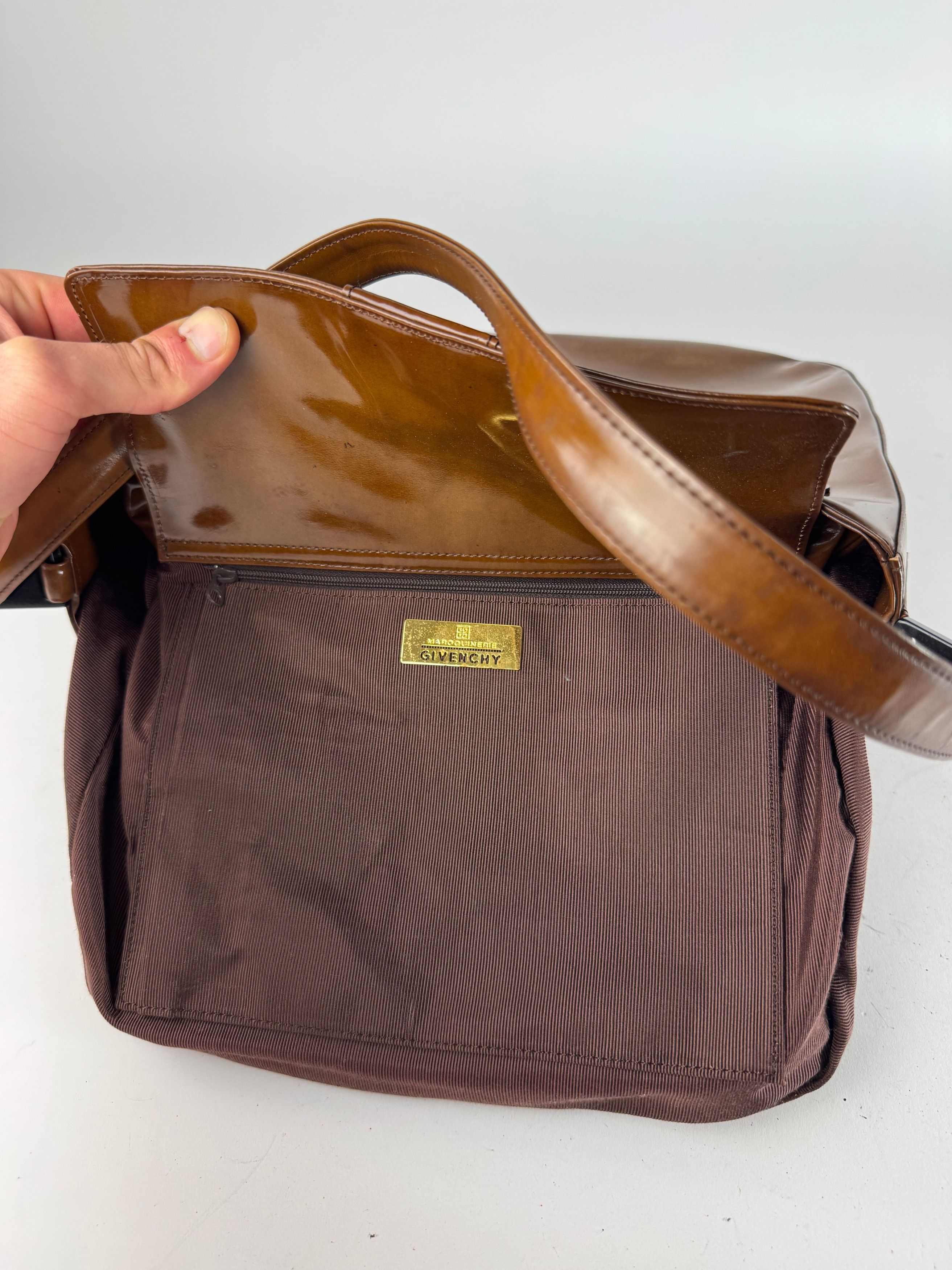 Givenchy Vintage Patent Leather Bag brown Size ONE SIZE - 3 Thumbnail