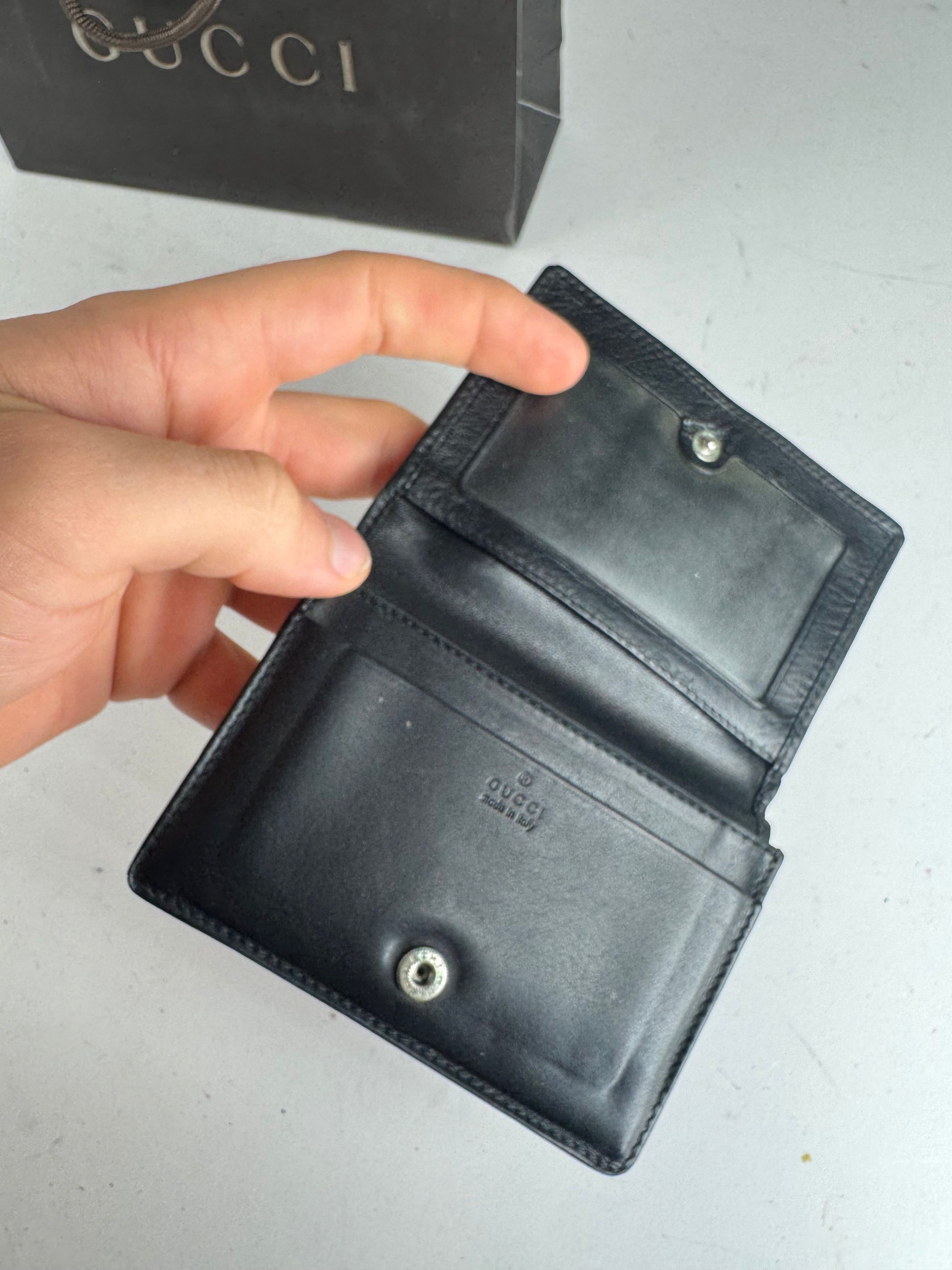 Gucci Vintage Leather Card Holder Black Size ONE SIZE - 4 Thumbnail