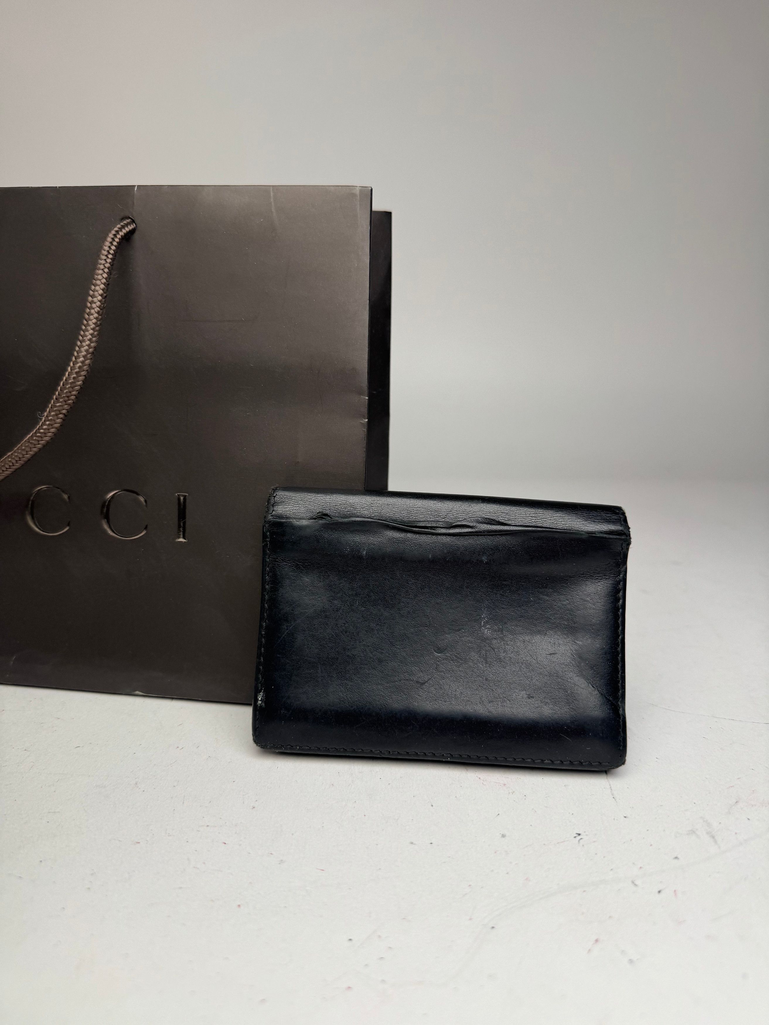 Gucci Vintage Leather Card Holder Black Size ONE SIZE - 8 Thumbnail