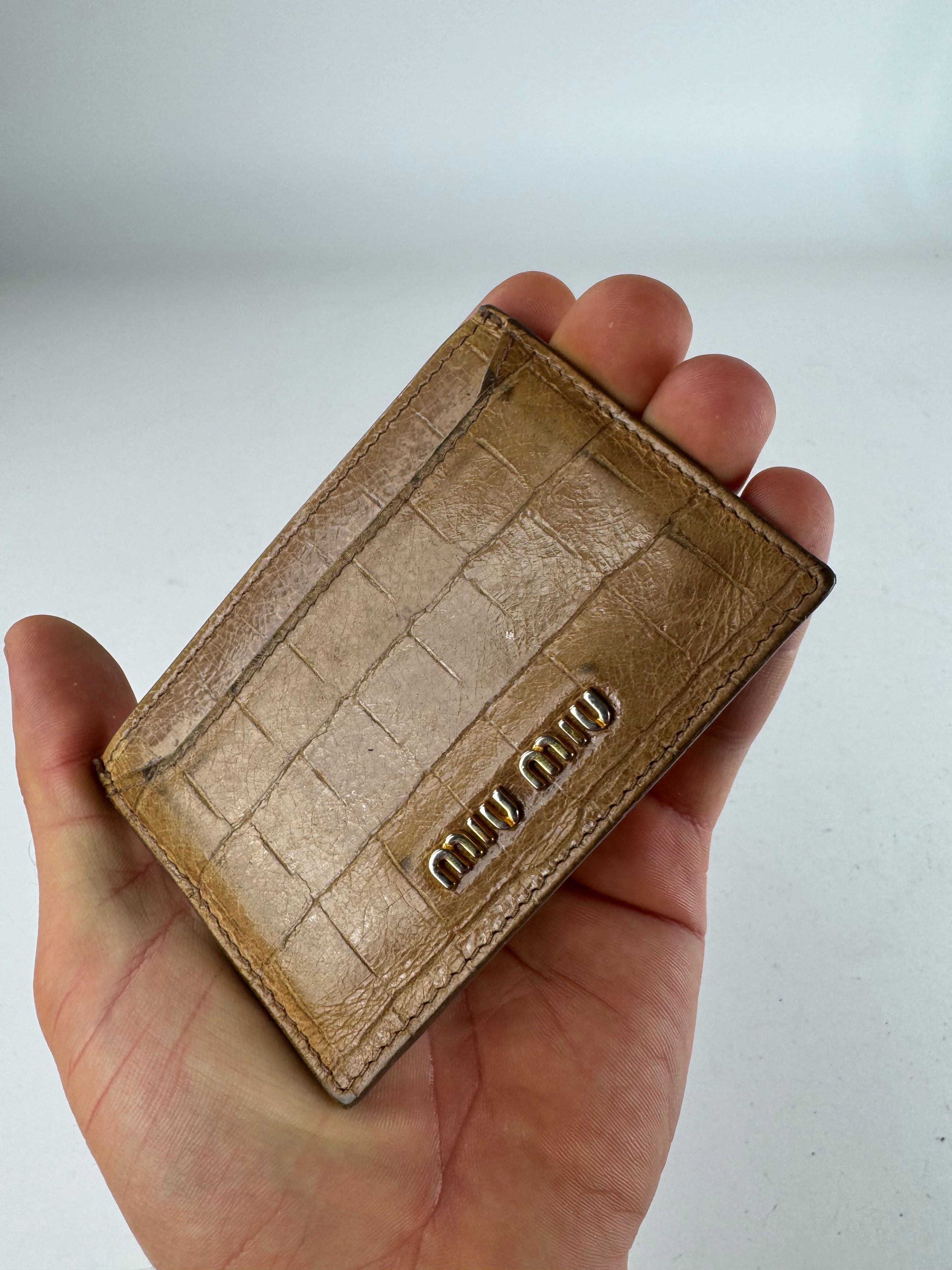 Miu Miu Vintage Leather Card Holder Brown Size ONE SIZE - 3 Thumbnail