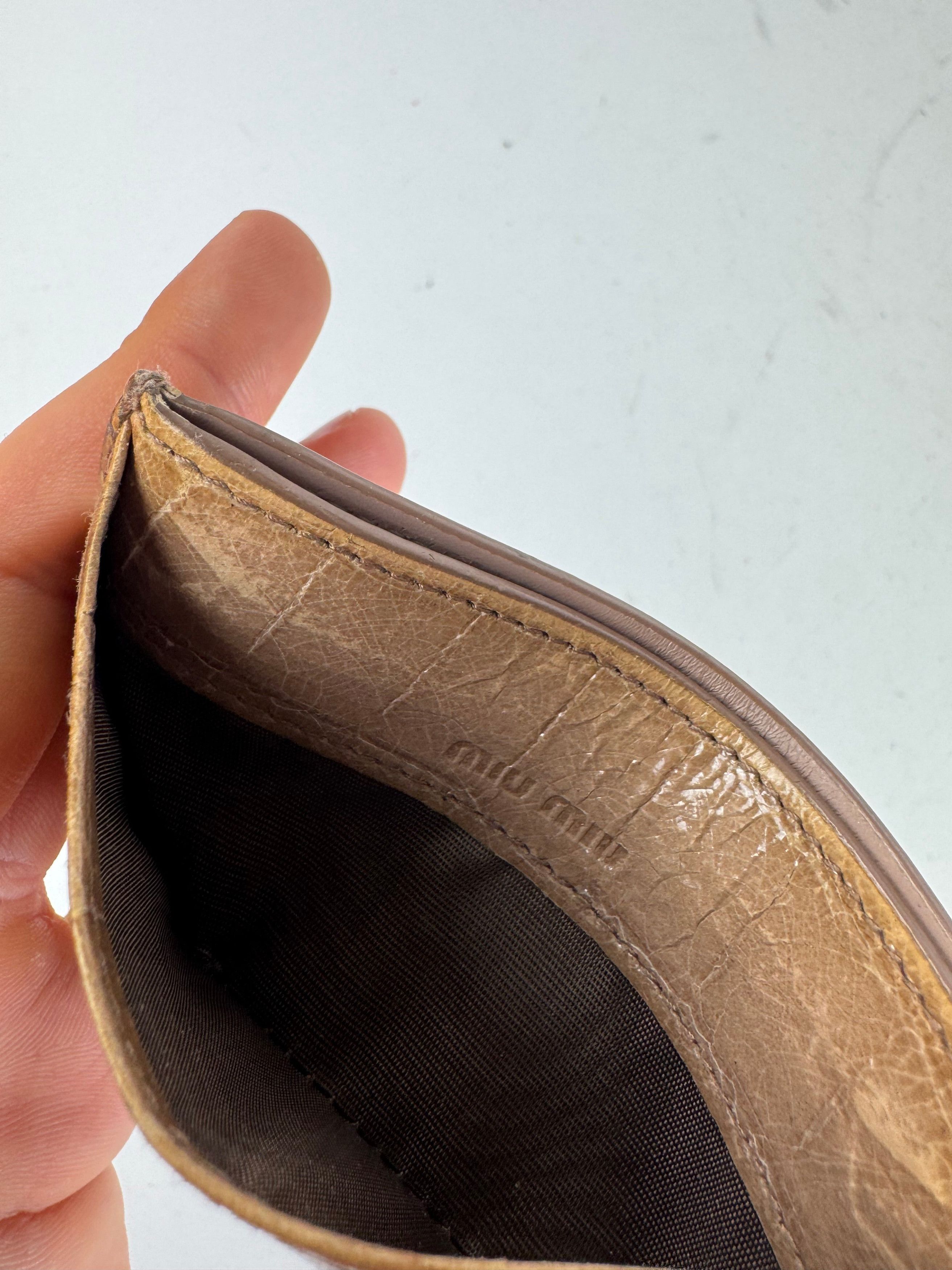 Miu Miu Vintage Leather Card Holder Brown Size ONE SIZE - 5 Thumbnail
