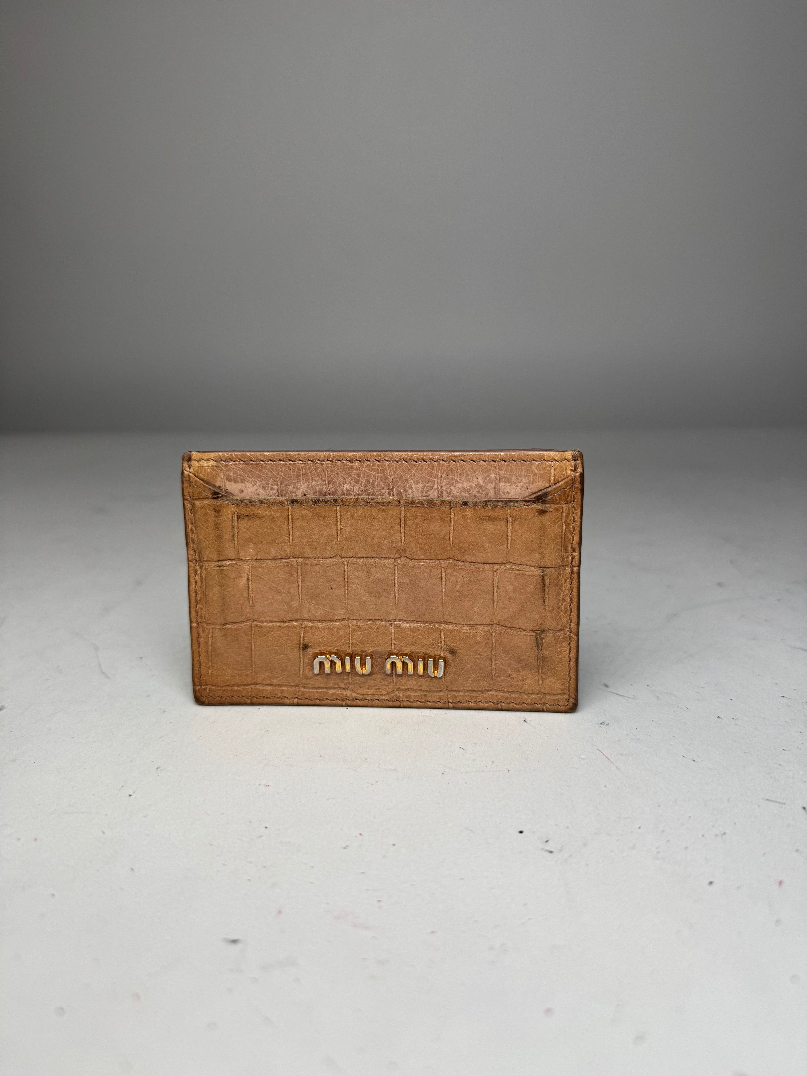 Miu Miu Vintage Leather Card Holder Brown Size ONE SIZE - 6 Thumbnail