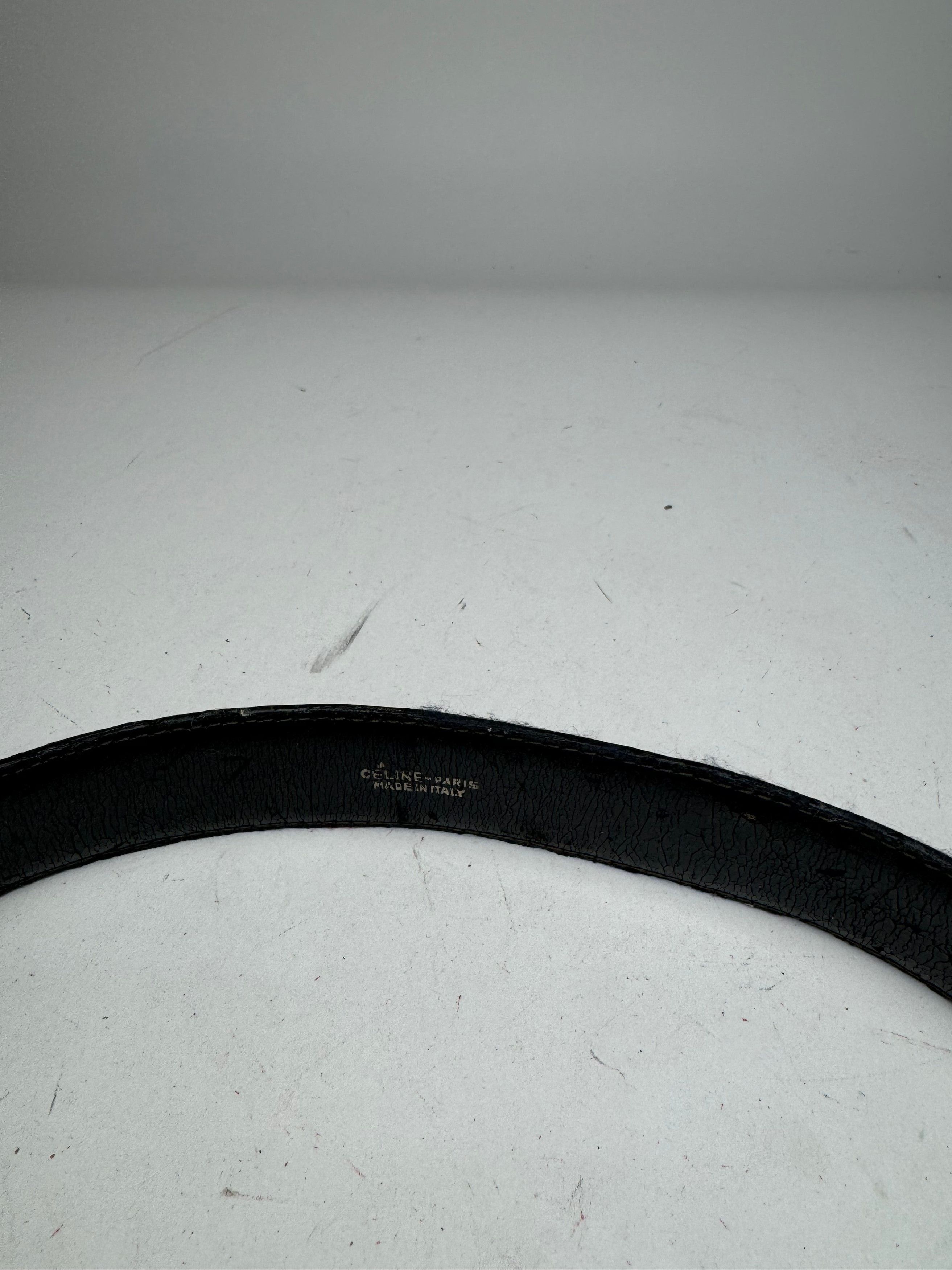 Celine Vintage Paris Carriage Logo Leather Belt Black Size ONE SIZE - 3 Thumbnail