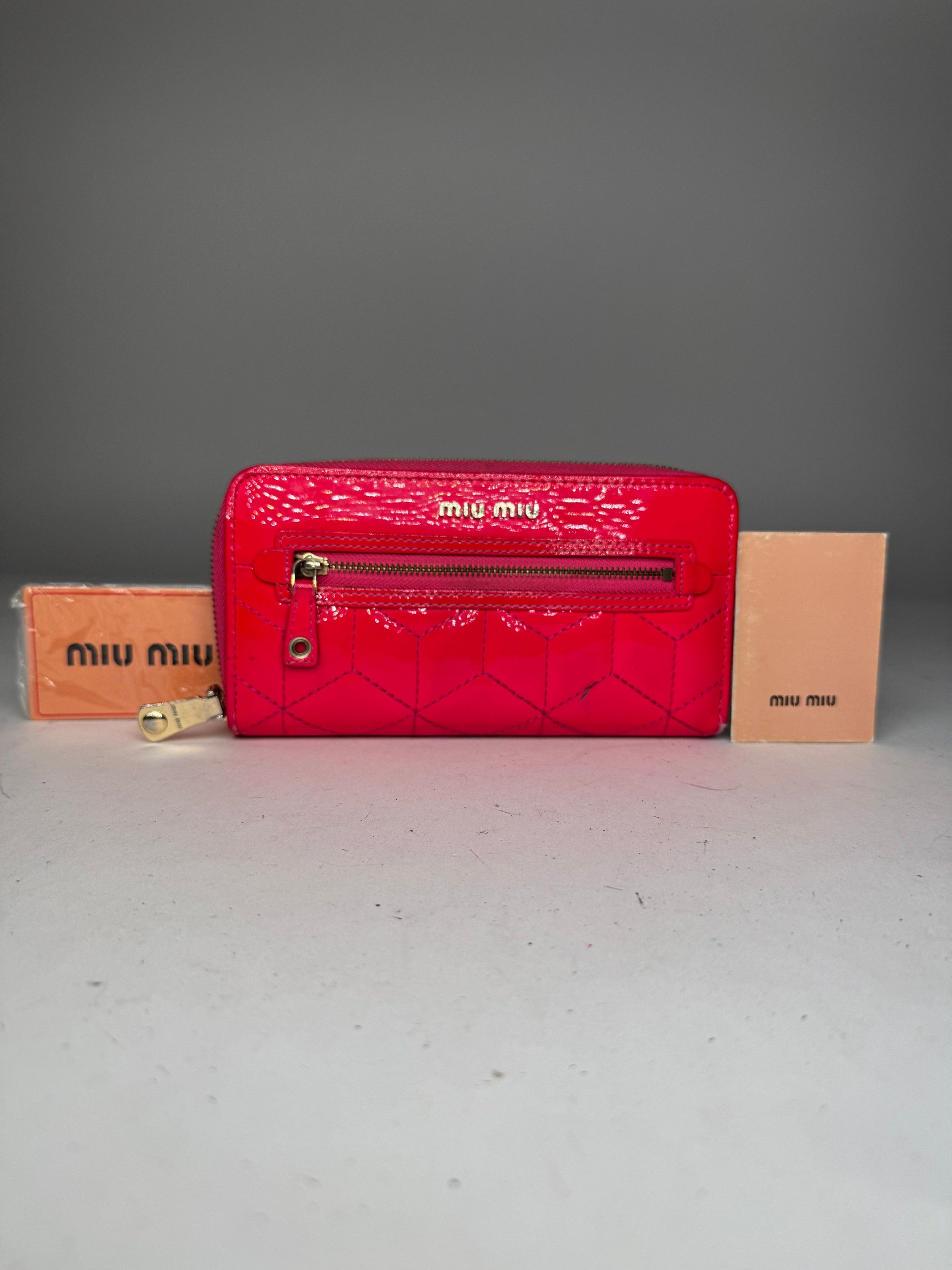 Miu Miu Vintage Patent Leather Wallet pink Zipper Off Size ONE SIZE - 9 Thumbnail