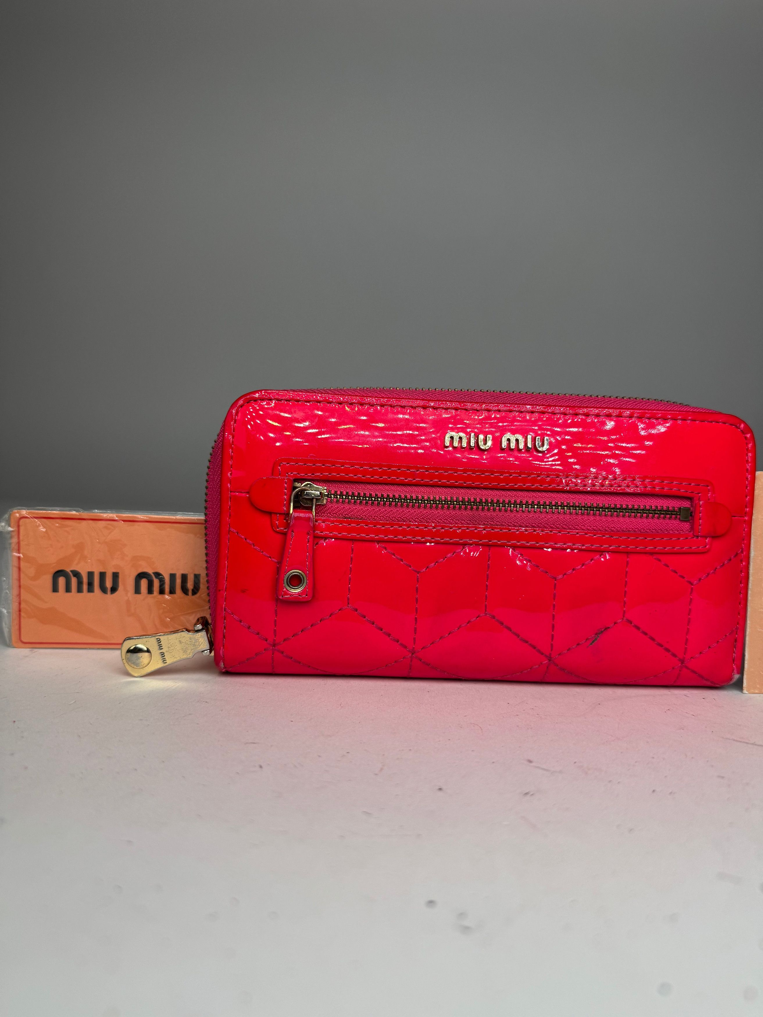 Miu Miu Vintage Patent Leather Wallet pink Zipper Off Size ONE SIZE - 6 Thumbnail