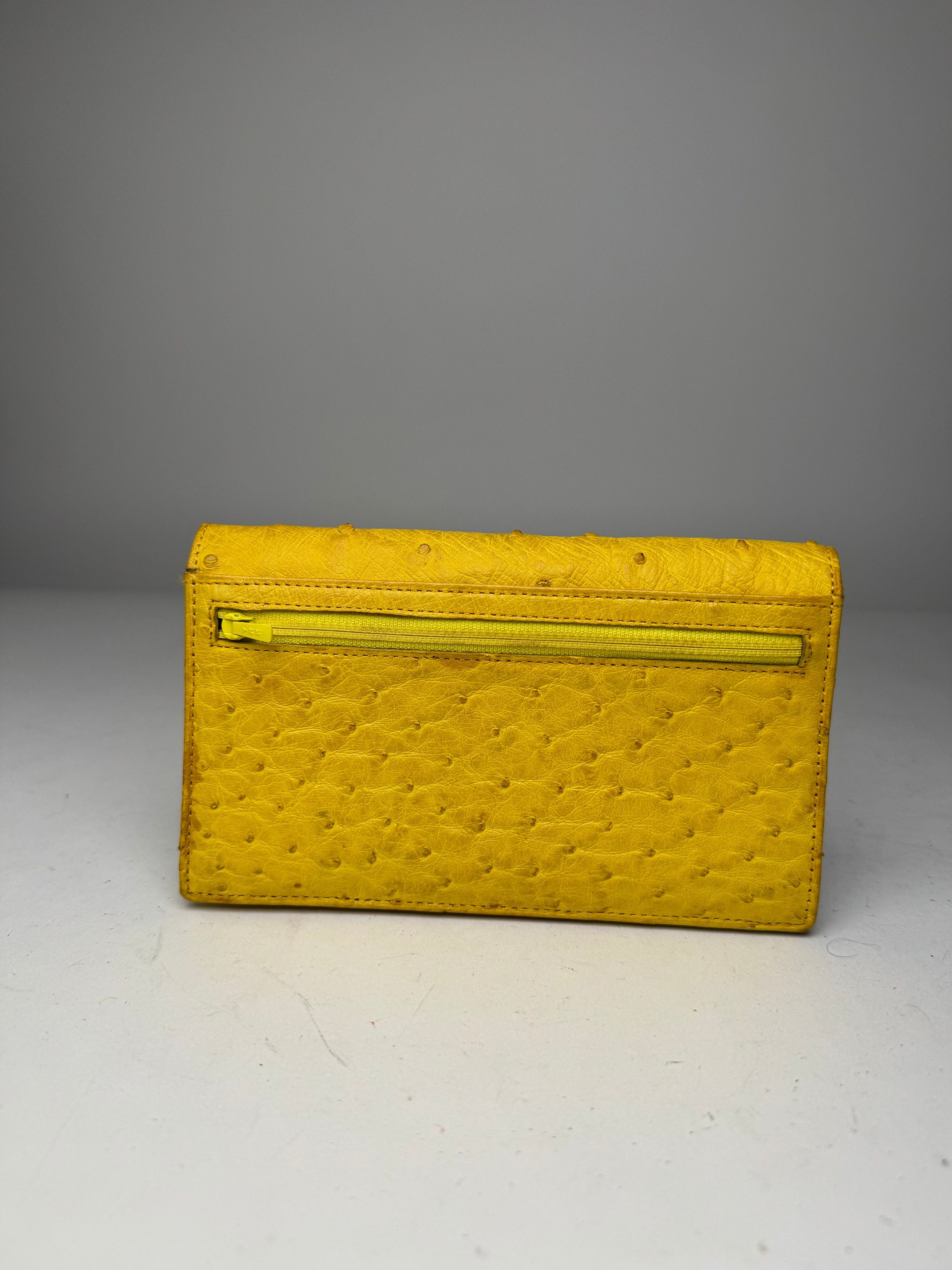 Other Vintage Ostrich Leather Wallet Yellow Size ONE SIZE - 2 Thumbnail