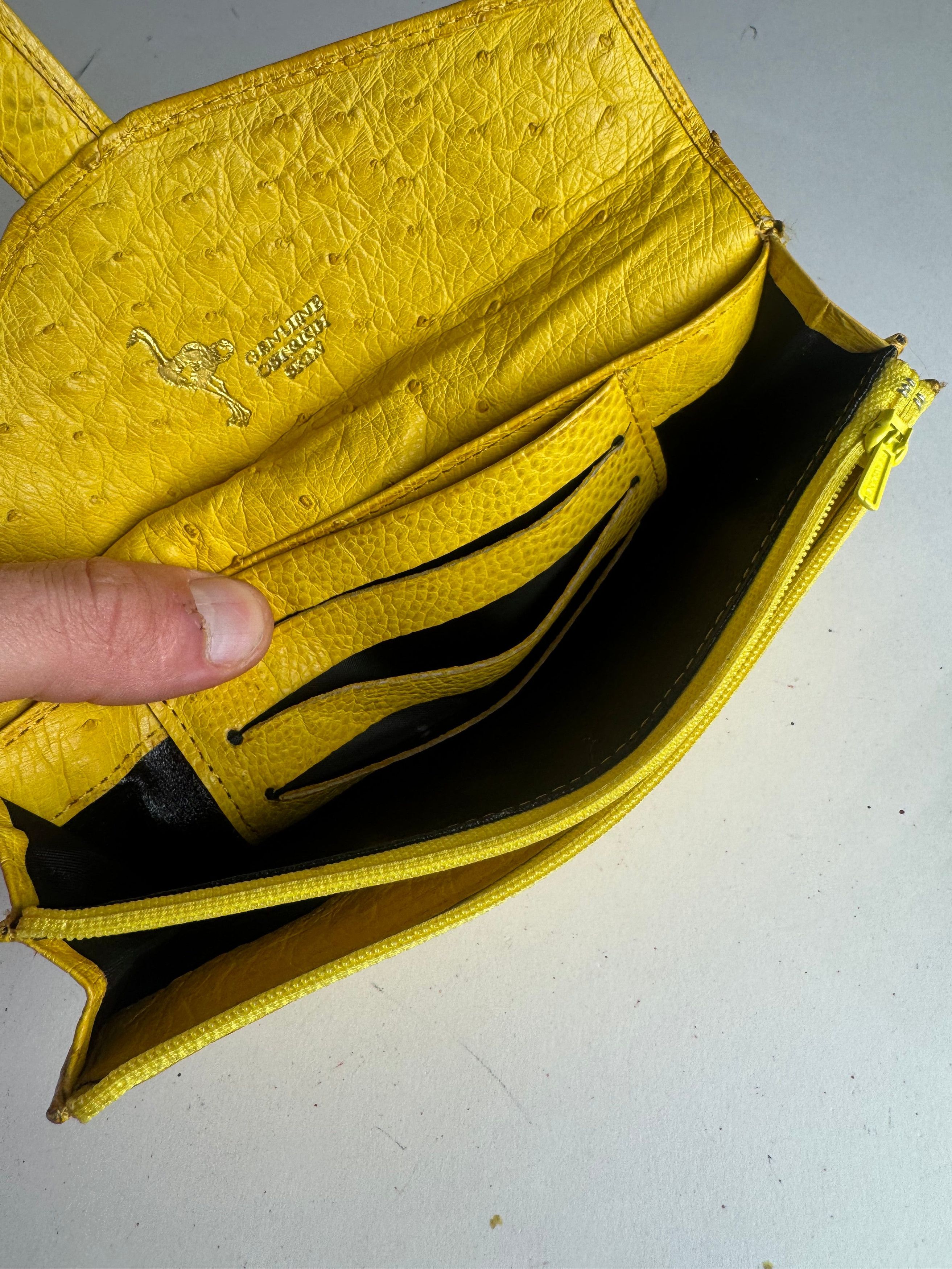 Other Vintage Ostrich Leather Wallet Yellow Size ONE SIZE - 6 Thumbnail