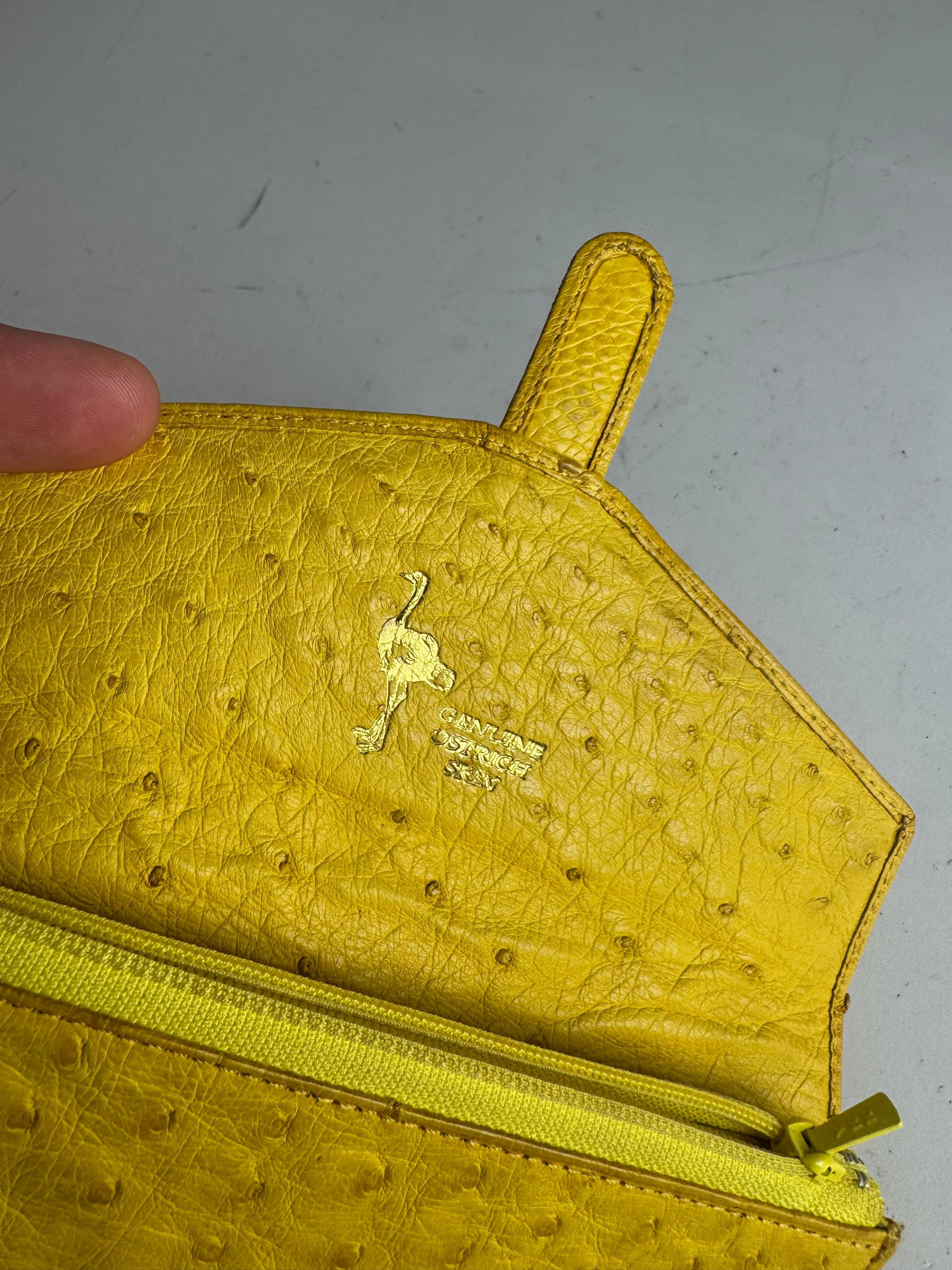 Other Vintage Ostrich Leather Wallet Yellow Size ONE SIZE - 4 Thumbnail