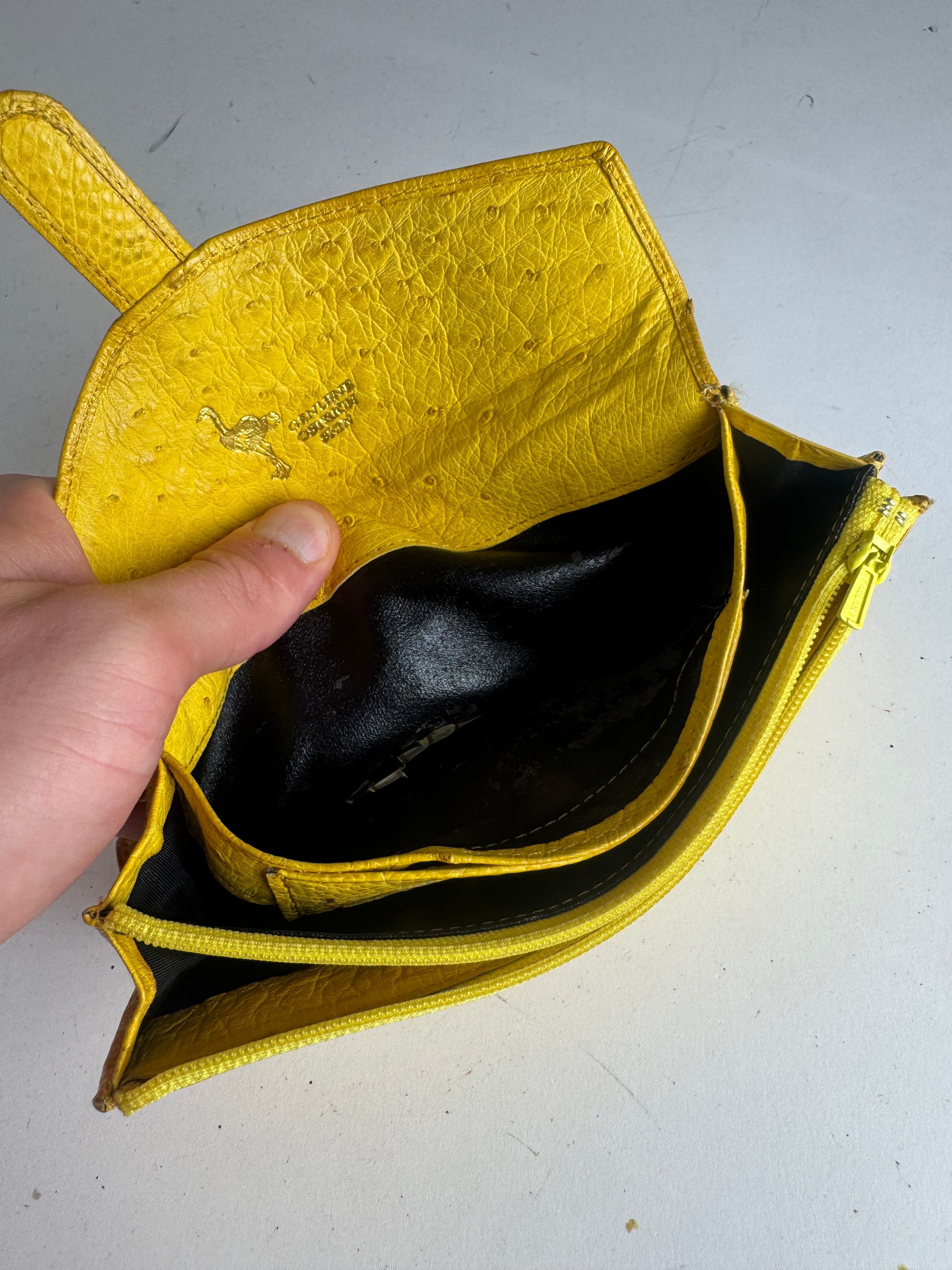 Other Vintage Ostrich Leather Wallet Yellow Size ONE SIZE - 5 Thumbnail