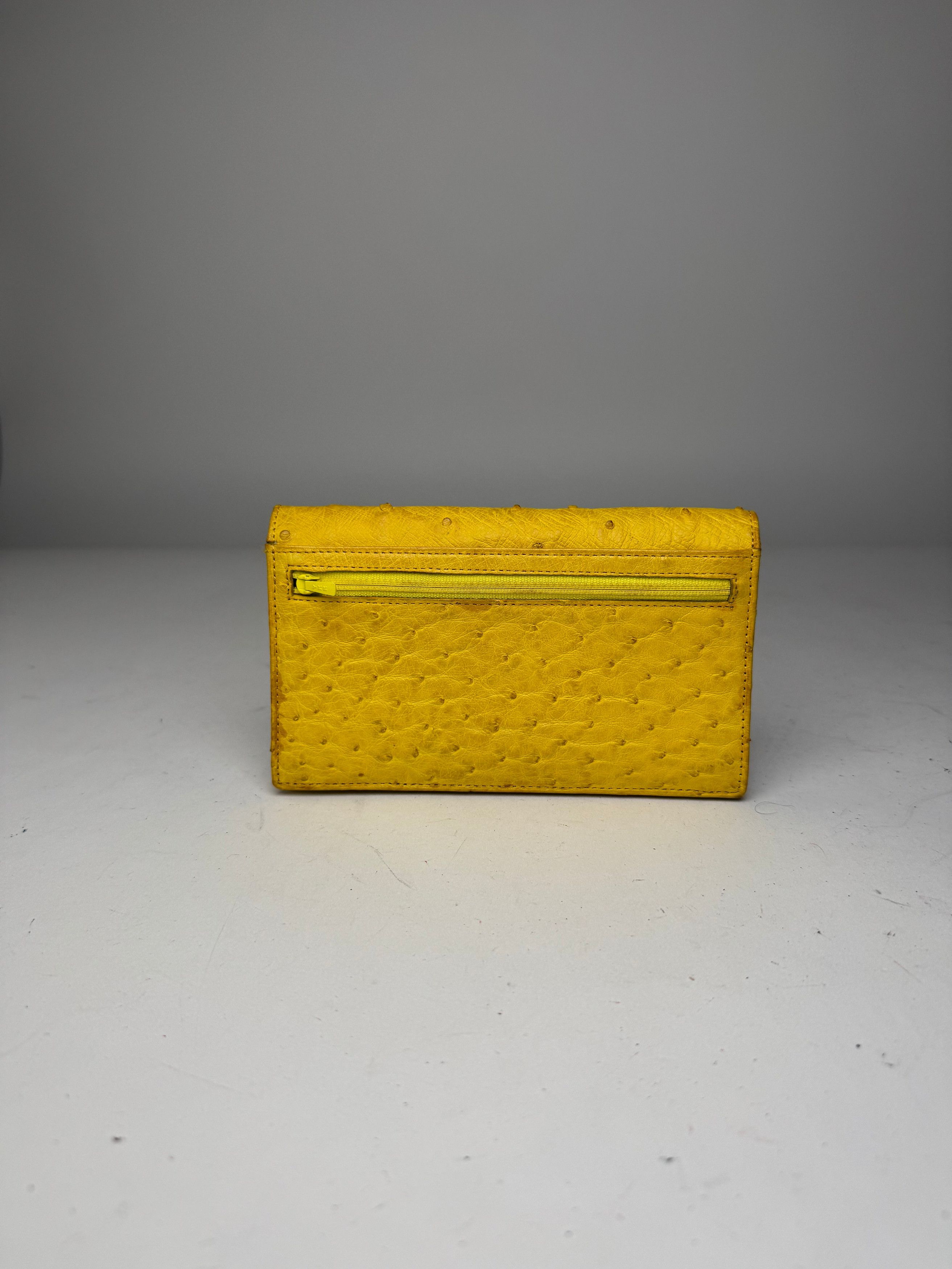 Other Vintage Ostrich Leather Wallet Yellow Size ONE SIZE - 11 Thumbnail