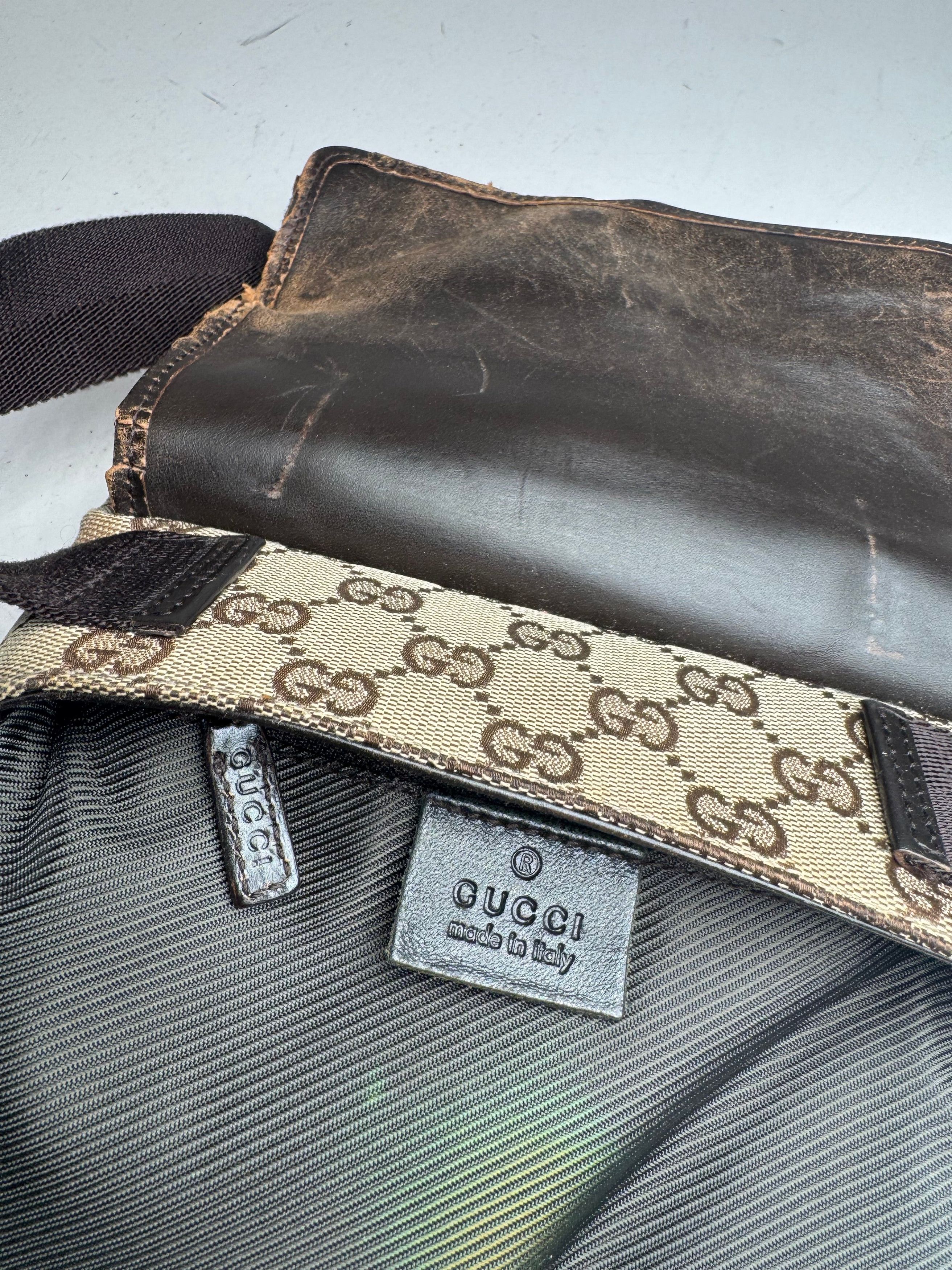 Gucci Vintage Monogram Crossbody Bag Beige Brown Size ONE SIZE - 5 Thumbnail