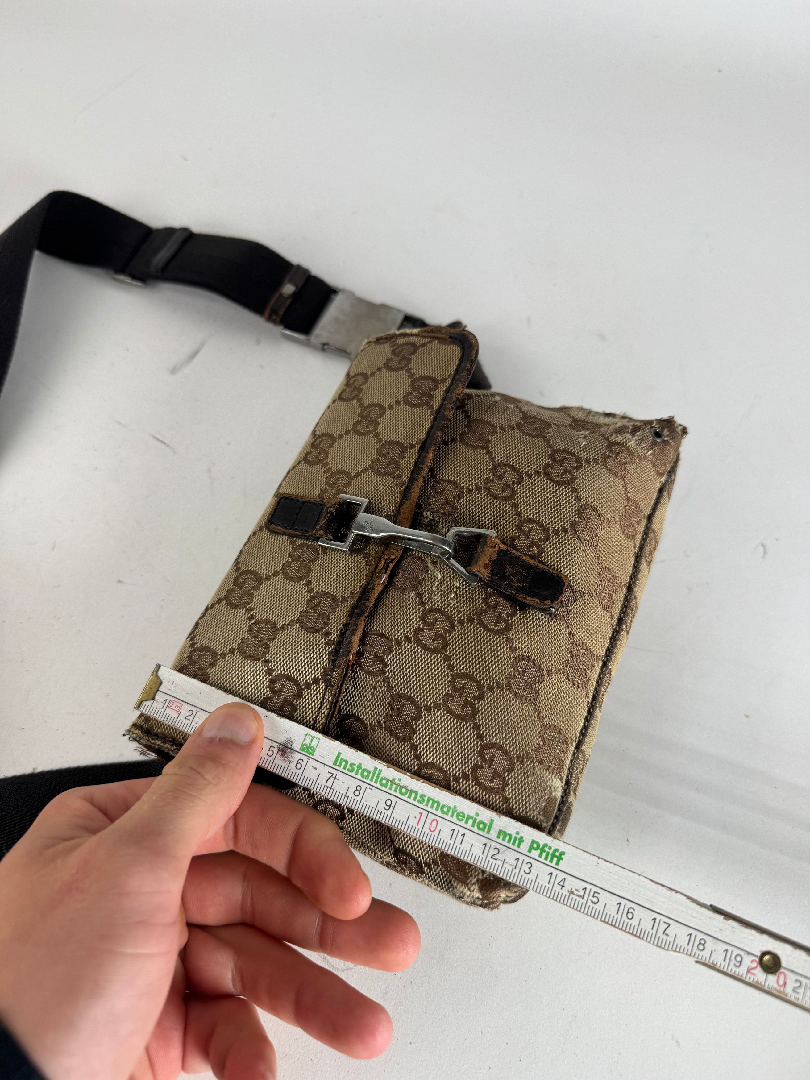 Gucci Vintage Monogram Crossbody Bag Beige Brown Size ONE SIZE - 14 Thumbnail