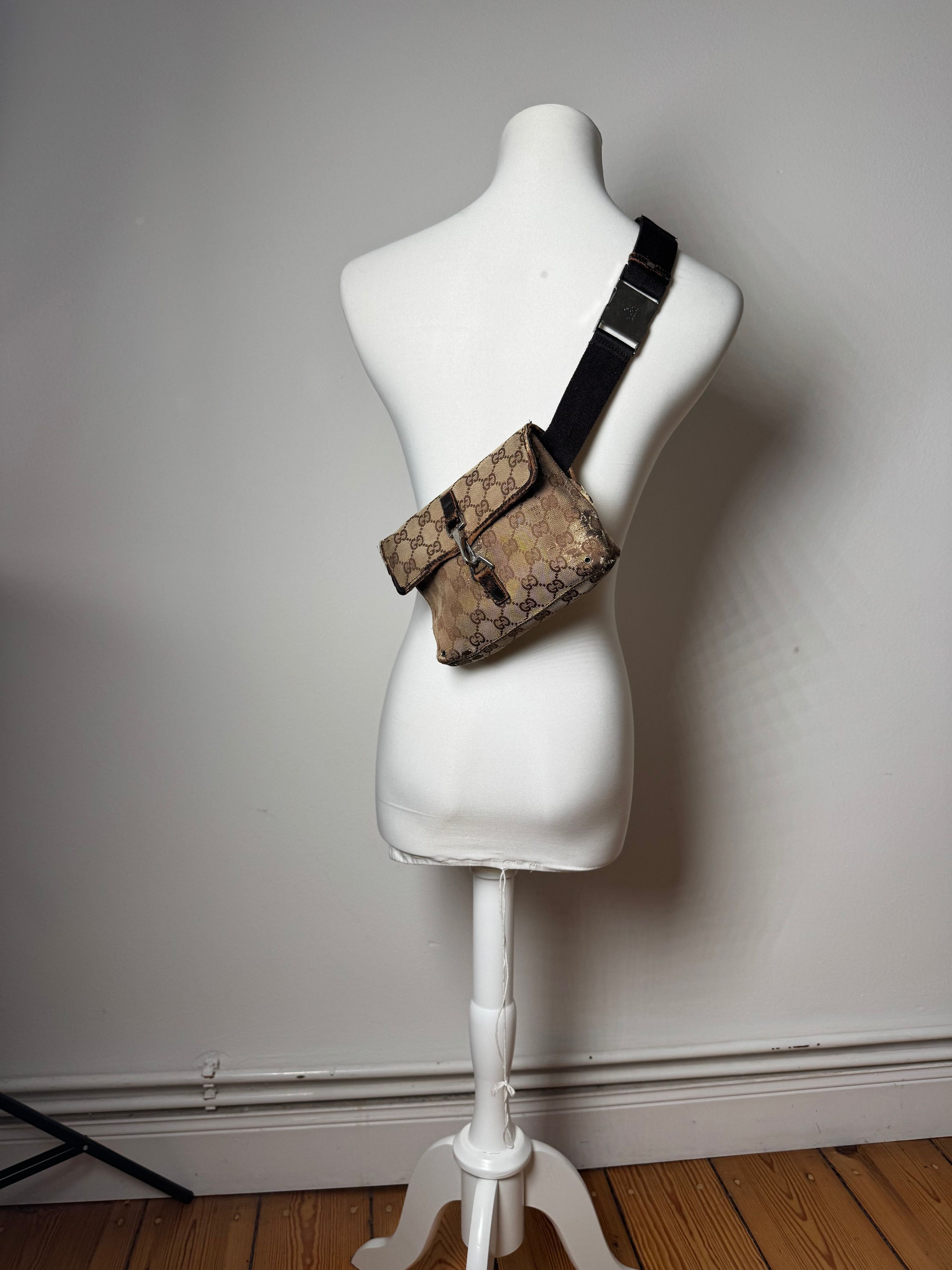 Gucci Vintage Monogram Crossbody Bag Beige Brown Size ONE SIZE - 4 Thumbnail