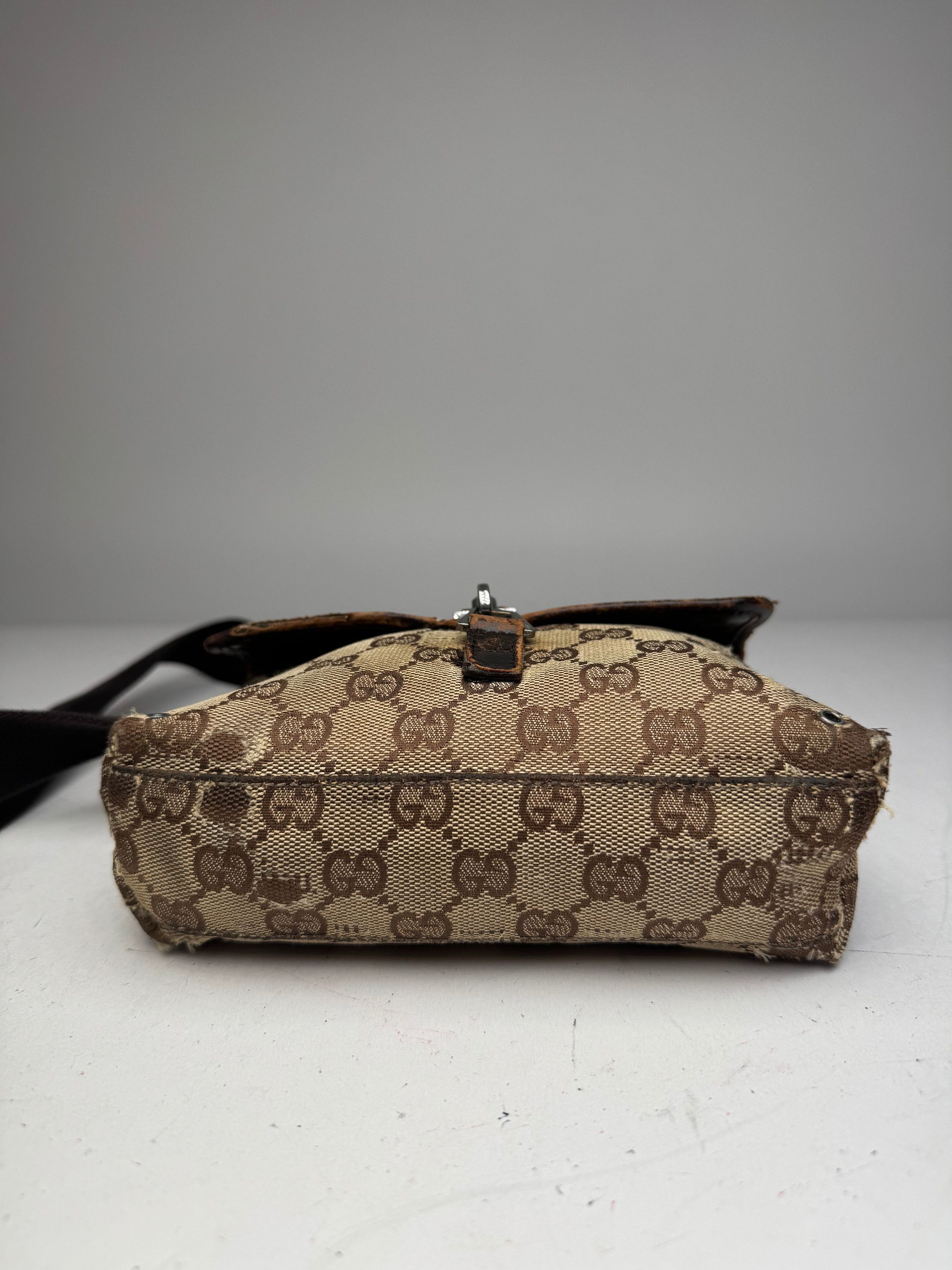 Gucci Vintage Monogram Crossbody Bag Beige Brown Size ONE SIZE - 12 Thumbnail