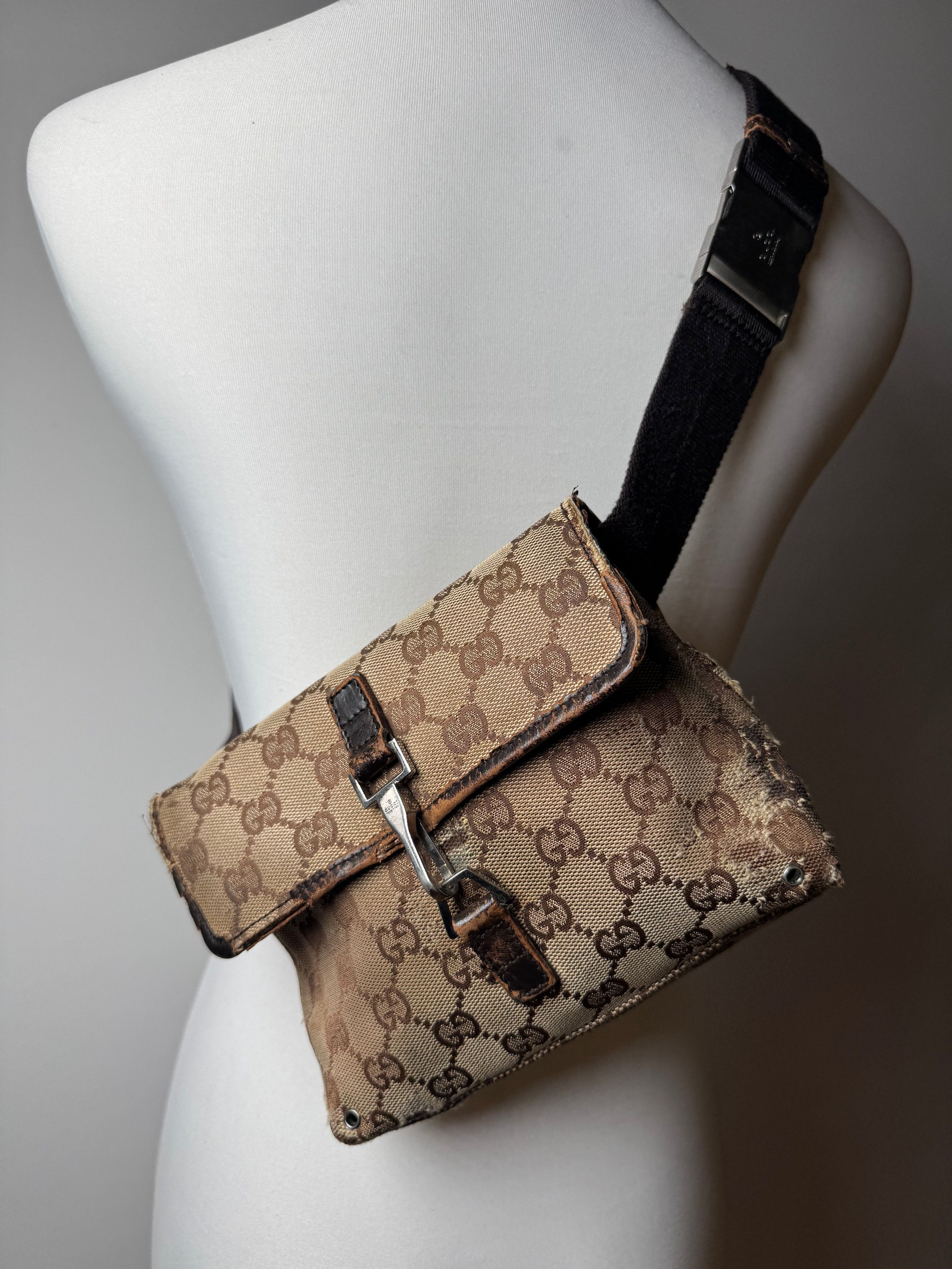 Gucci Vintage Monogram Crossbody Bag Beige Brown Size ONE SIZE - 15 Thumbnail