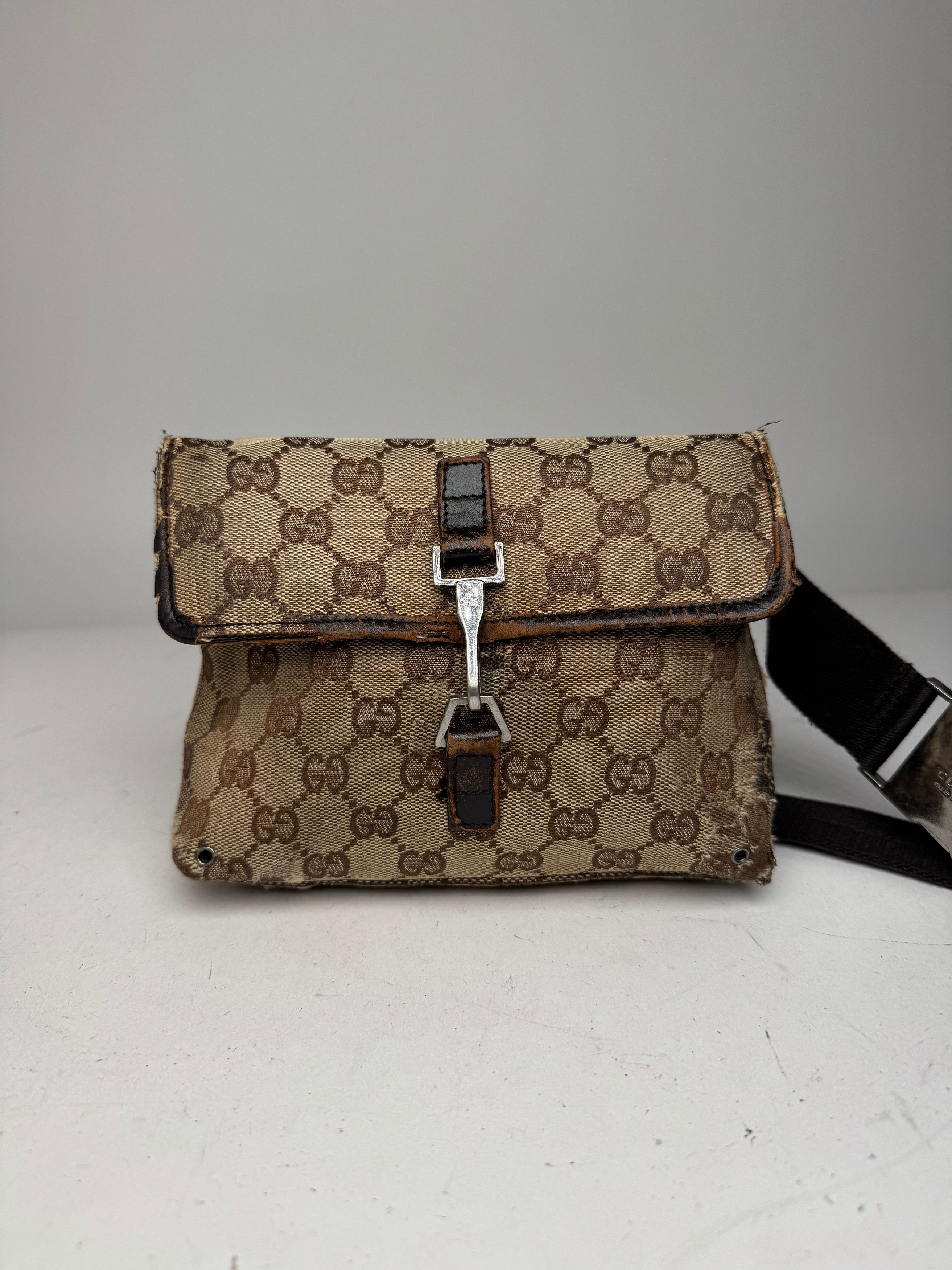 Gucci Vintage Monogram Crossbody Bag Beige Brown Size ONE SIZE - 7 Thumbnail