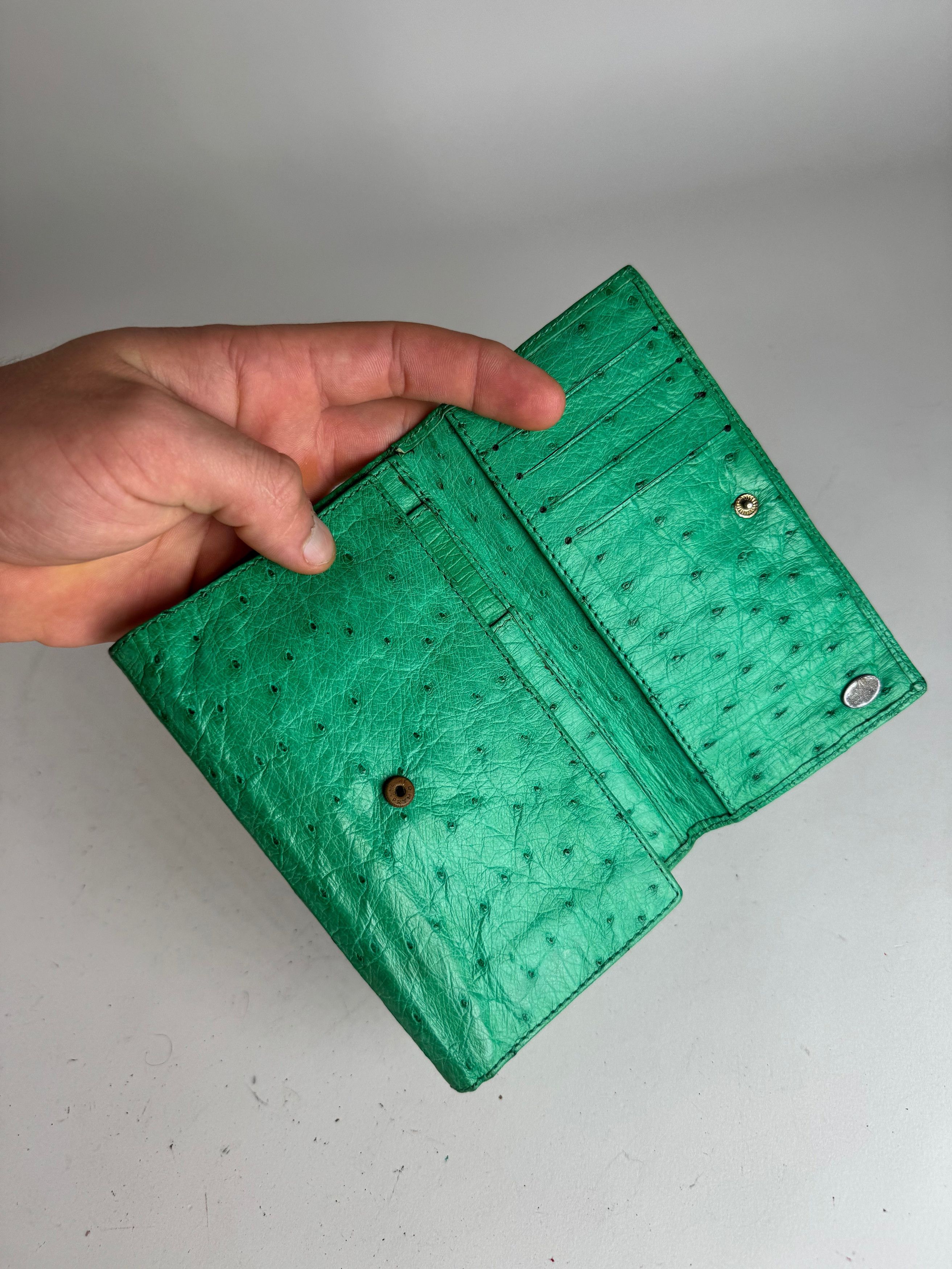 Other Vintage Ostrich Leather Wallet Green Size ONE SIZE - 3 Thumbnail