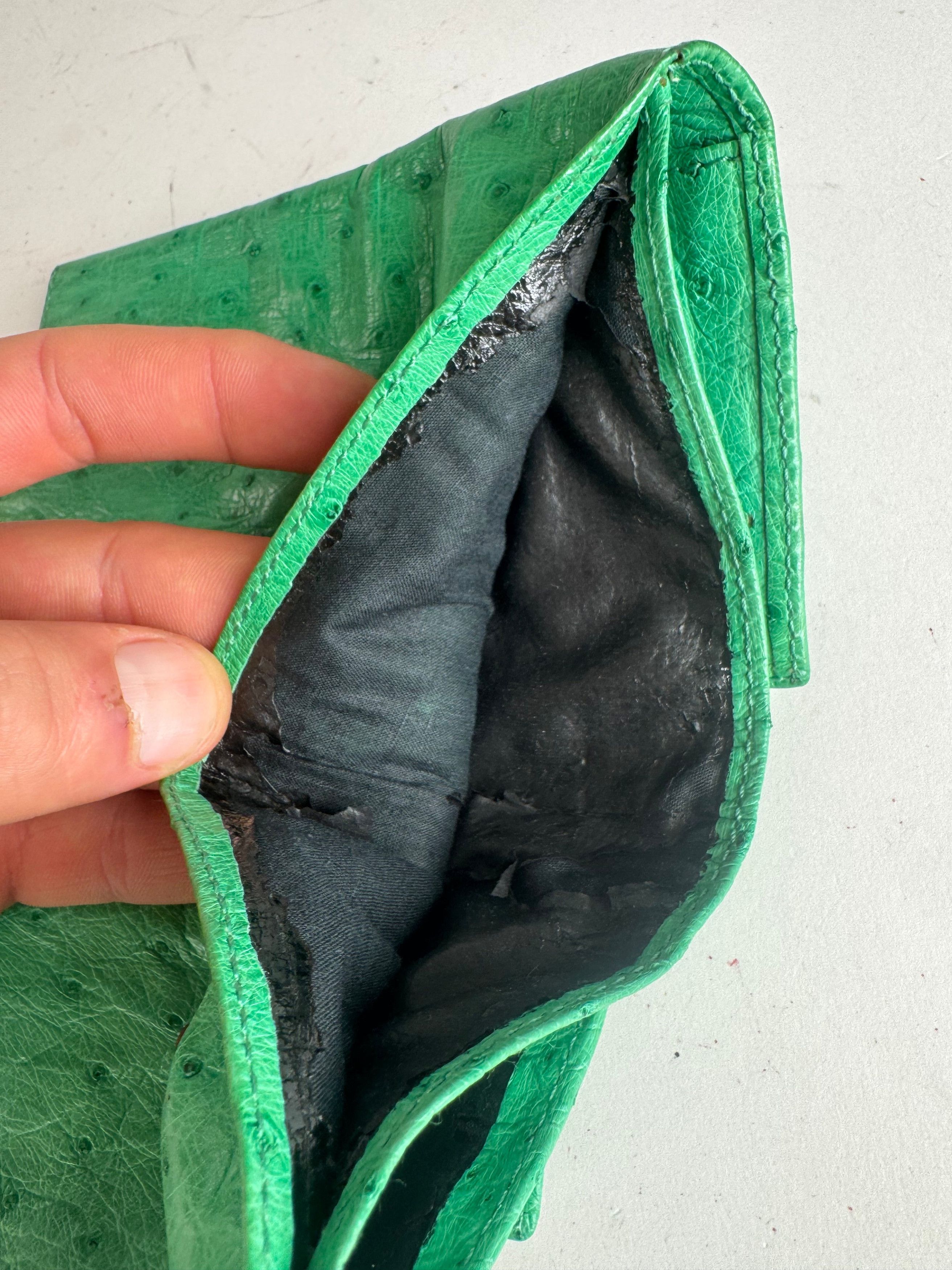 Other Vintage Ostrich Leather Wallet Green Size ONE SIZE - 6 Thumbnail