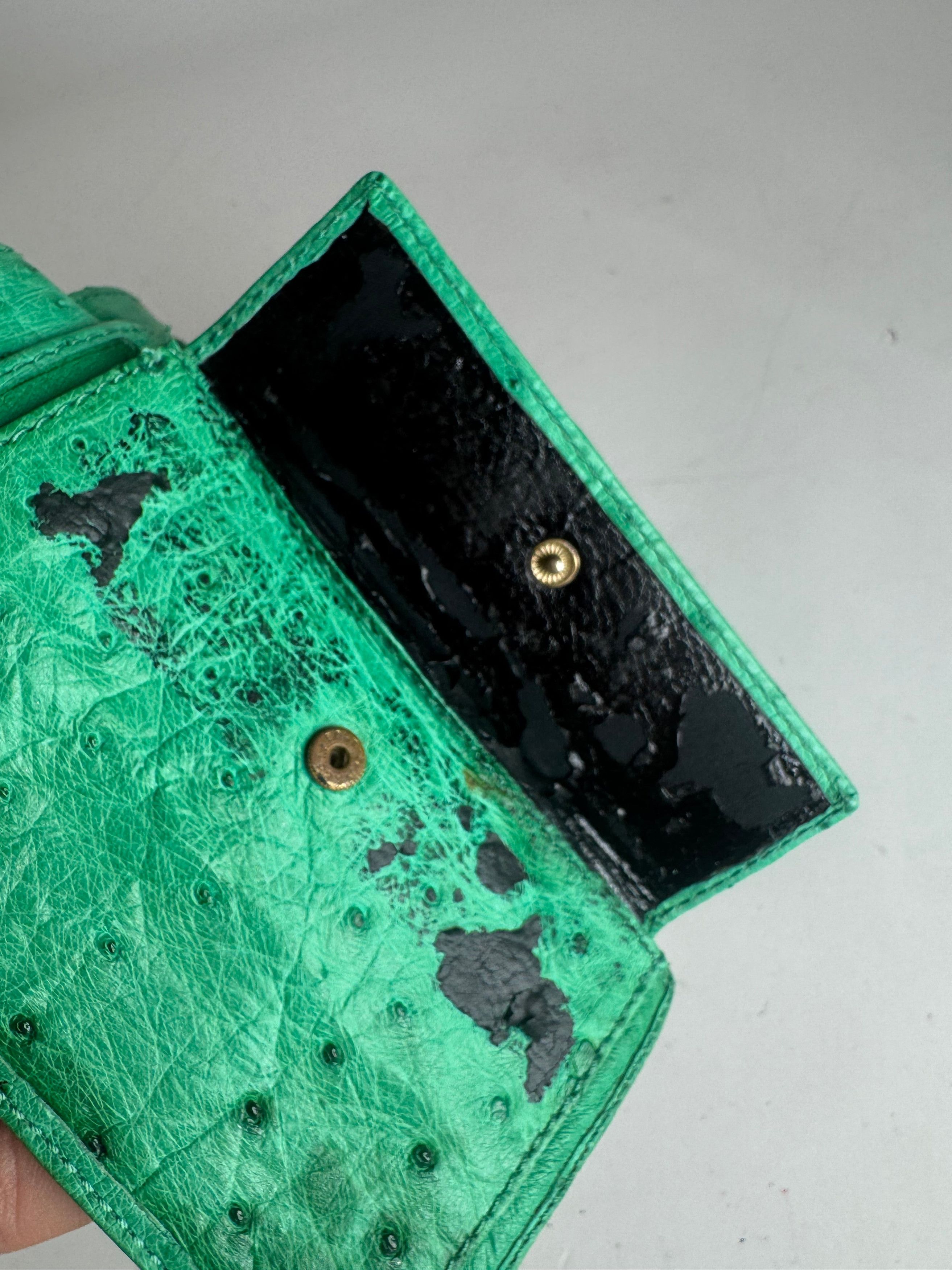 Other Vintage Ostrich Leather Wallet Green Size ONE SIZE - 8 Thumbnail