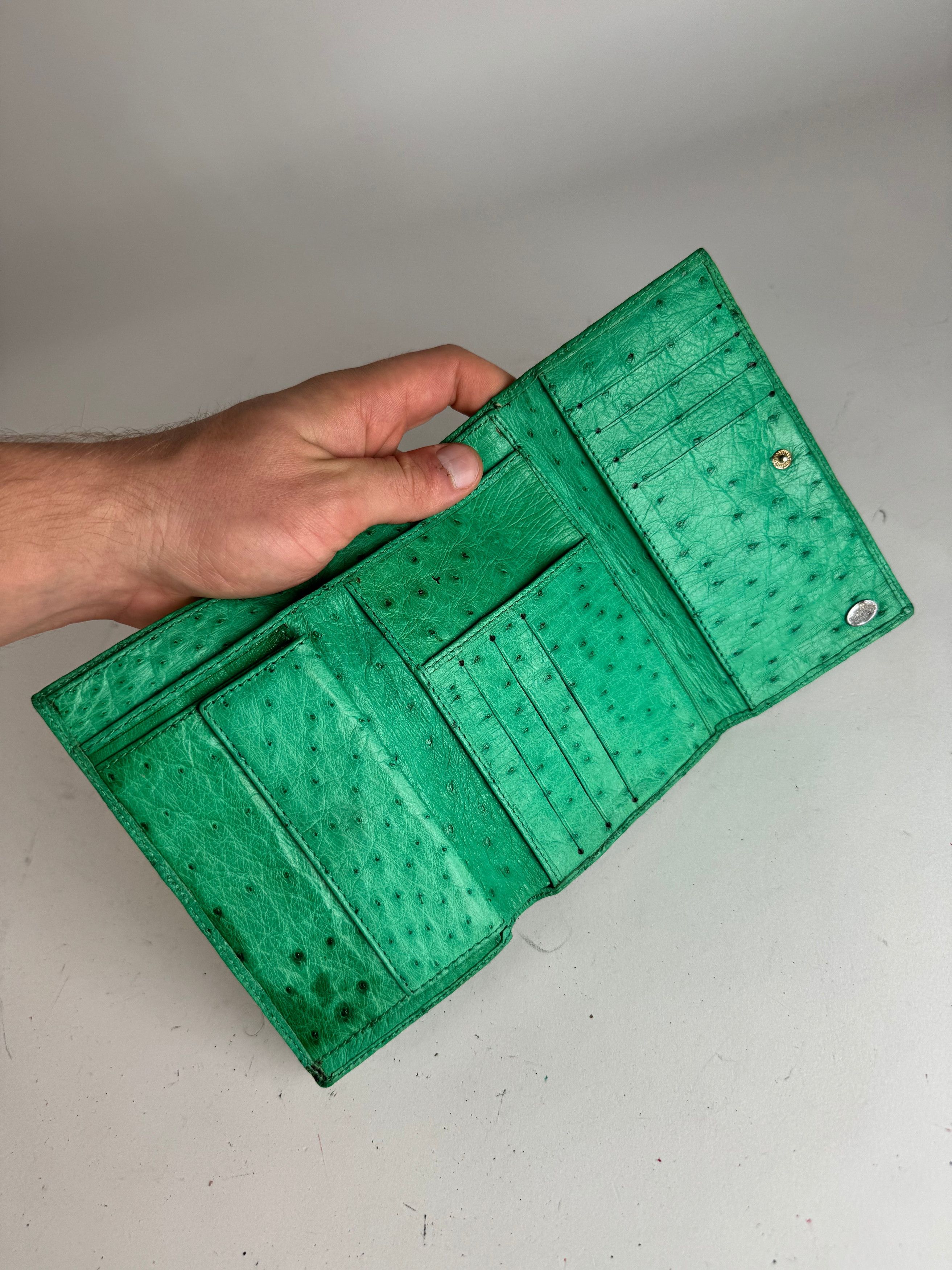 Other Vintage Ostrich Leather Wallet Green Size ONE SIZE - 5 Thumbnail