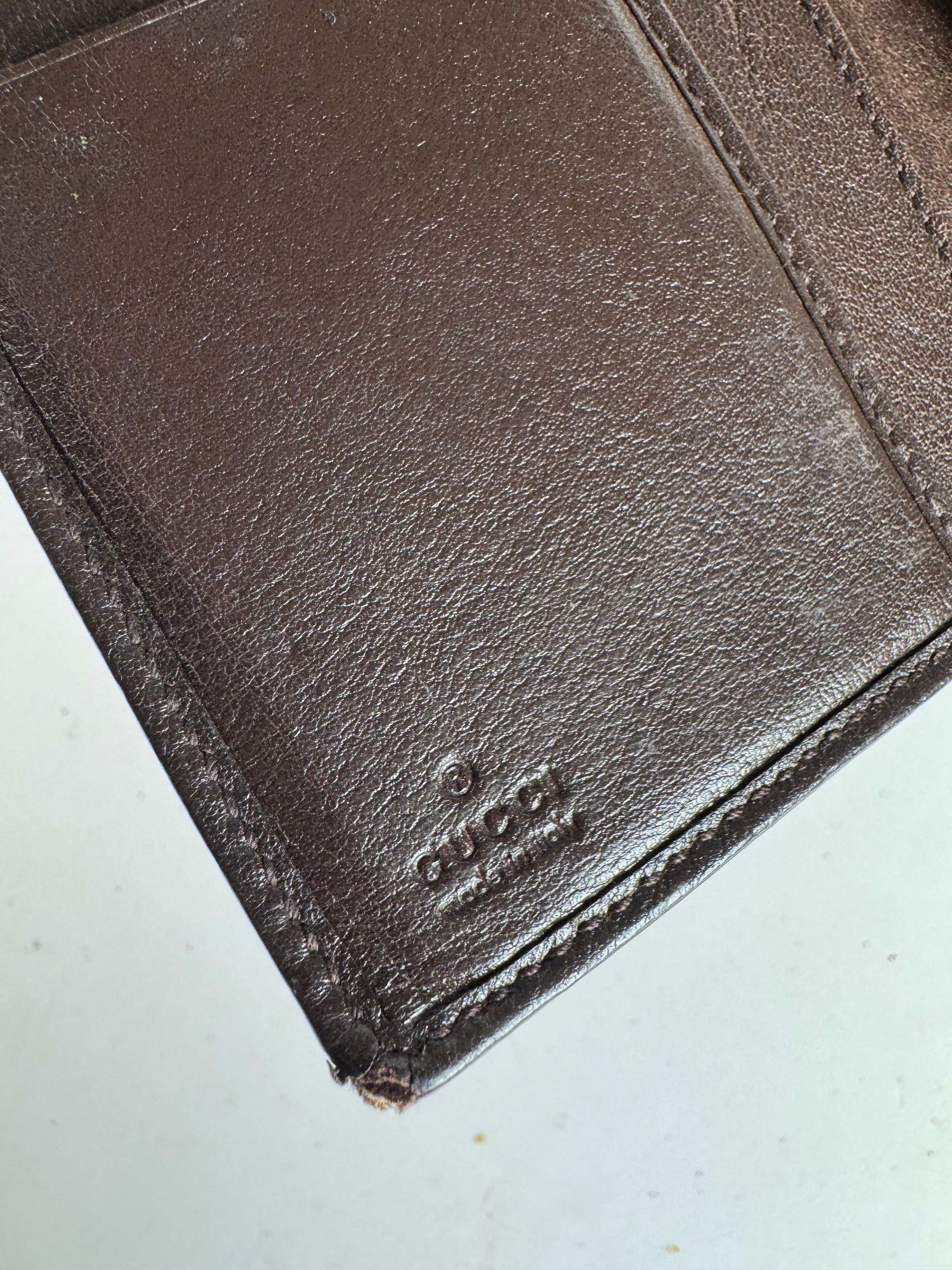 Gucci Vintage GG Monogram Leather Wallet Beige Brown Size ONE SIZE - 4 Thumbnail