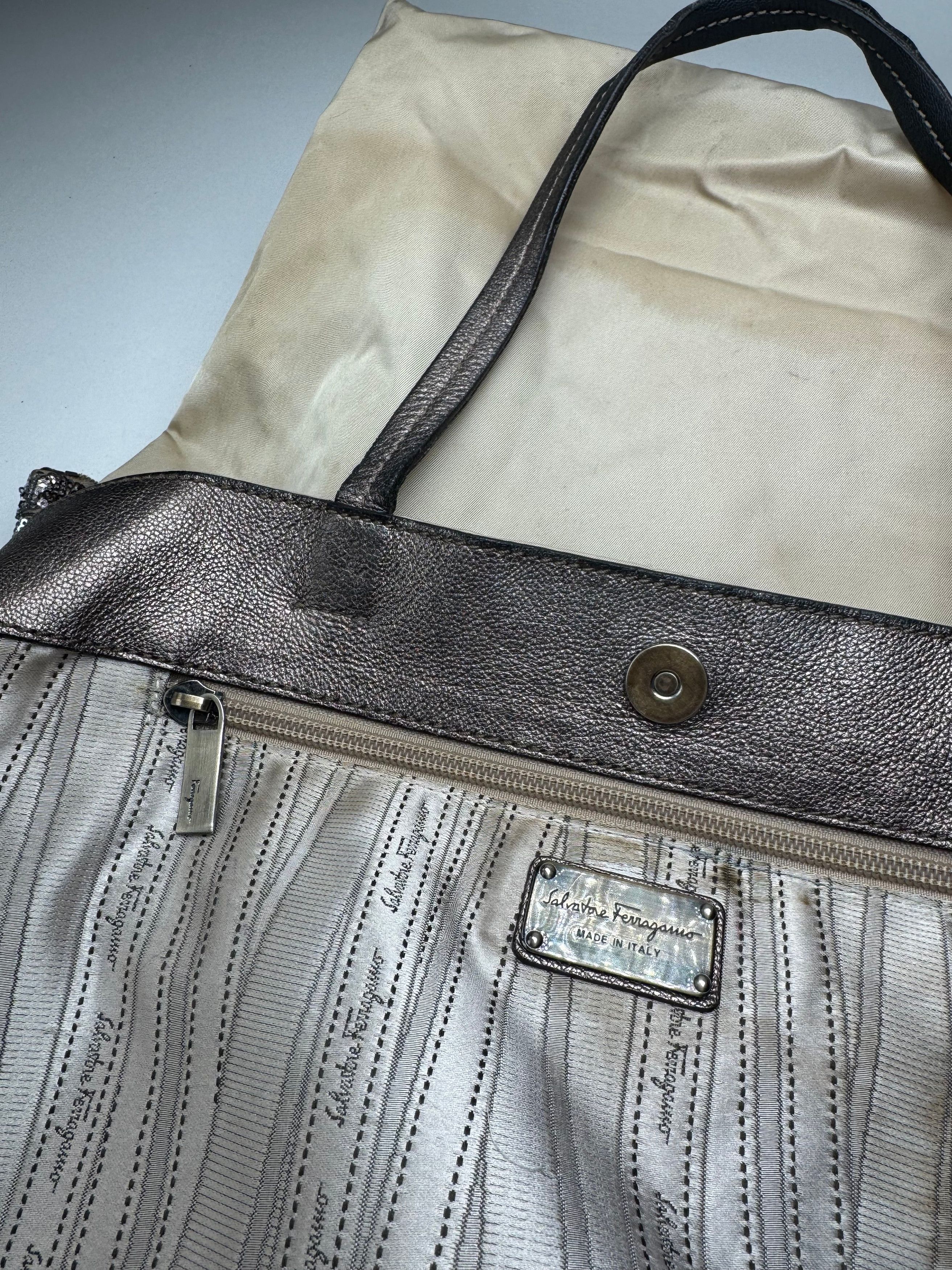 Salvatore Ferragamo Vintage Tote Bag Silver Size ONE SIZE - 4 Thumbnail