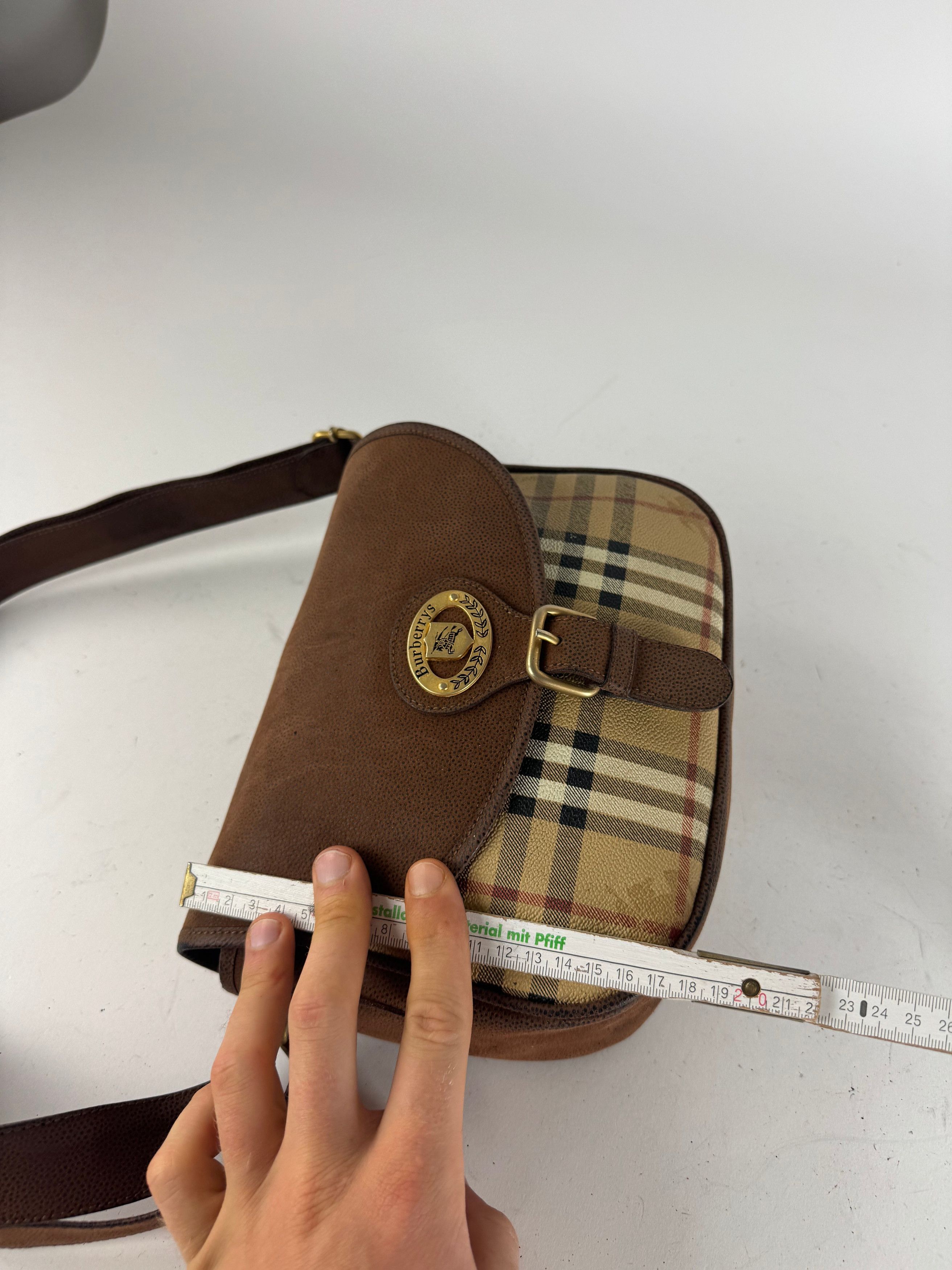 Burberry Vintage 2Way Nova Check Leather Bag Beige Brown Size ONE SIZE - 12 Thumbnail