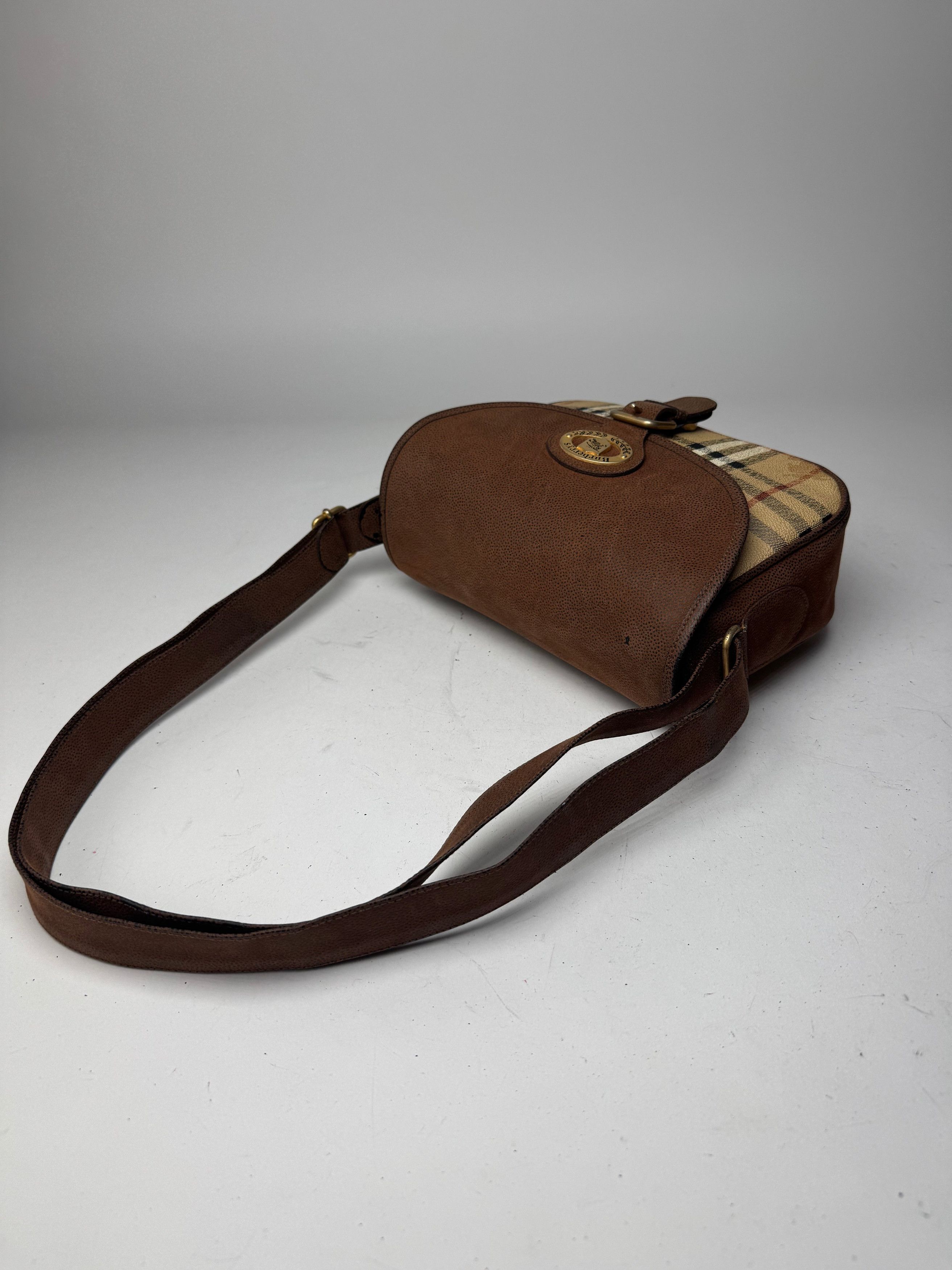 Burberry Vintage 2Way Nova Check Leather Bag Beige Brown Size ONE SIZE - 9 Thumbnail