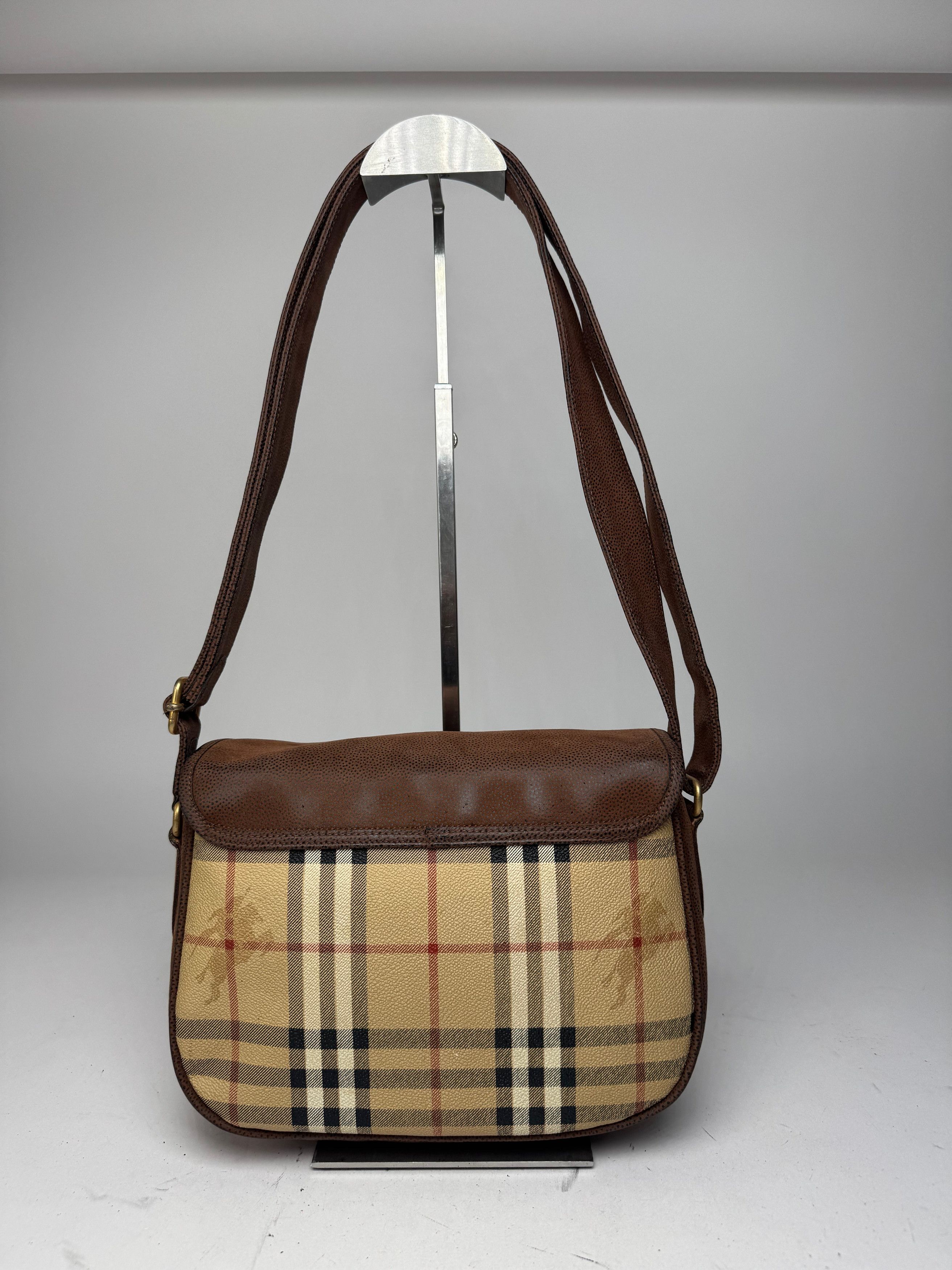 Burberry Vintage 2Way Nova Check Leather Bag Beige Brown Size ONE SIZE - 2 Thumbnail