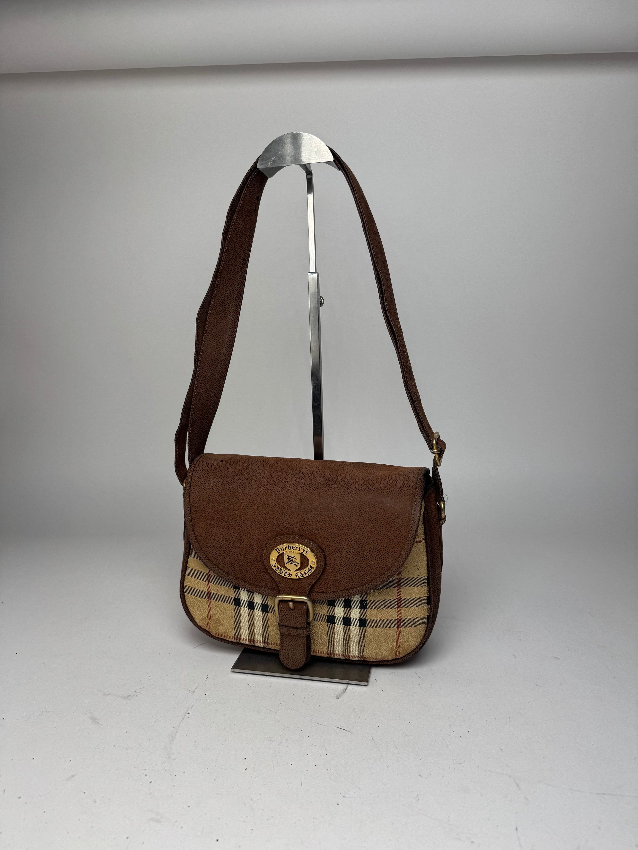 Burberry Vintage 2Way Nova Check Leather Bag Beige Brown Size ONE SIZE - 15 Thumbnail