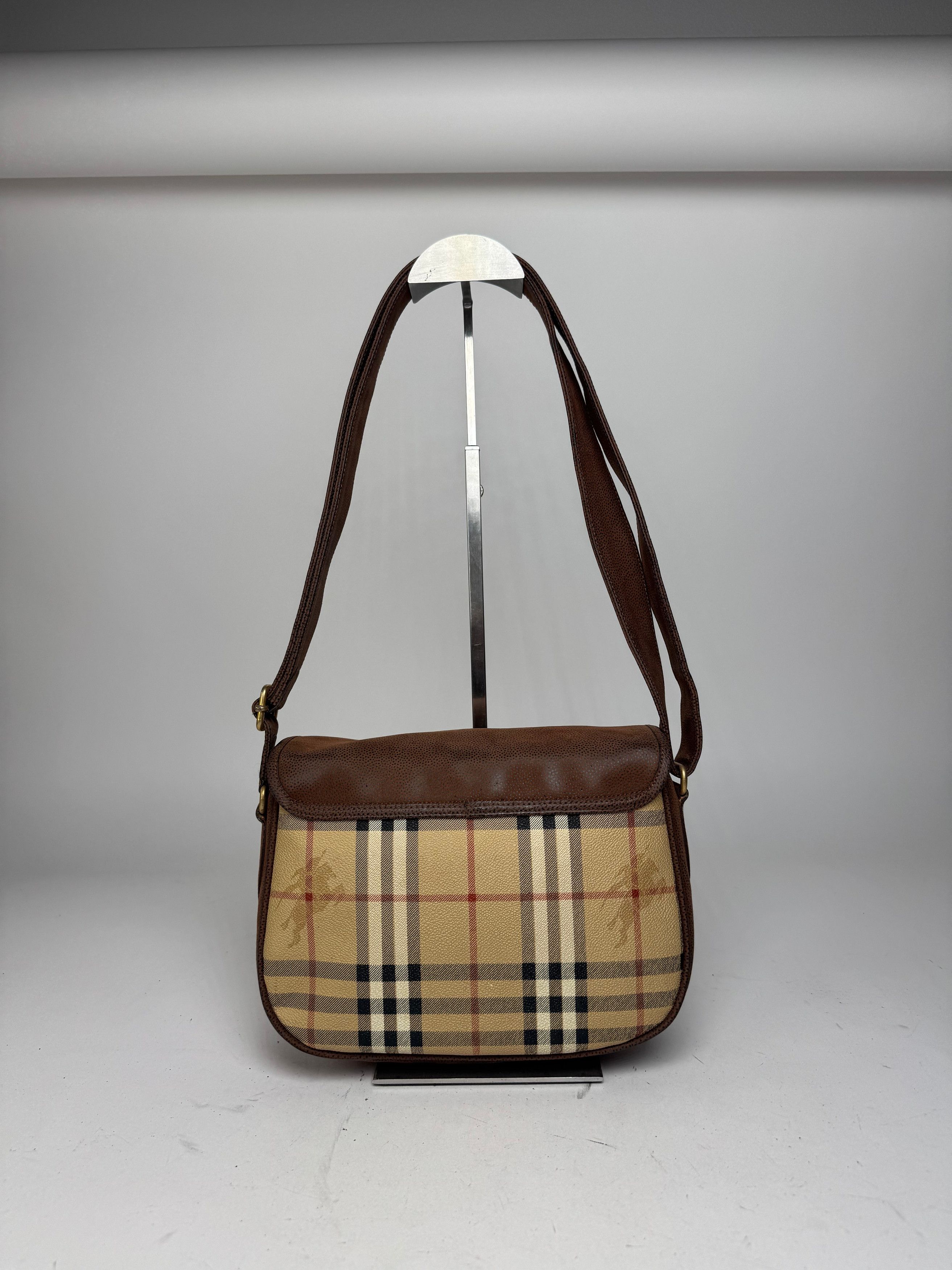Burberry Vintage 2Way Nova Check Leather Bag Beige Brown Size ONE SIZE - 7 Thumbnail