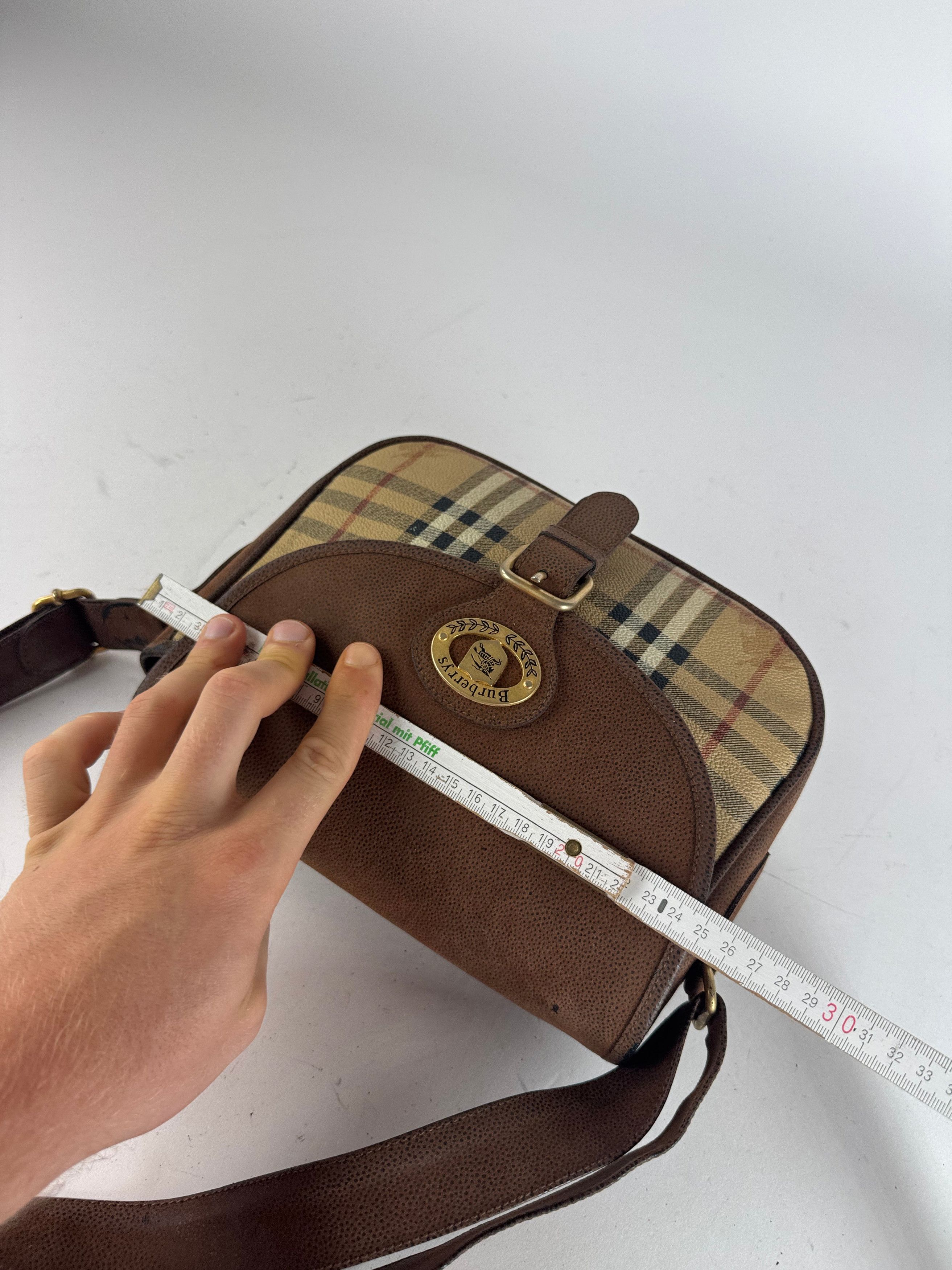 Burberry Vintage 2Way Nova Check Leather Bag Beige Brown Size ONE SIZE - 10 Thumbnail