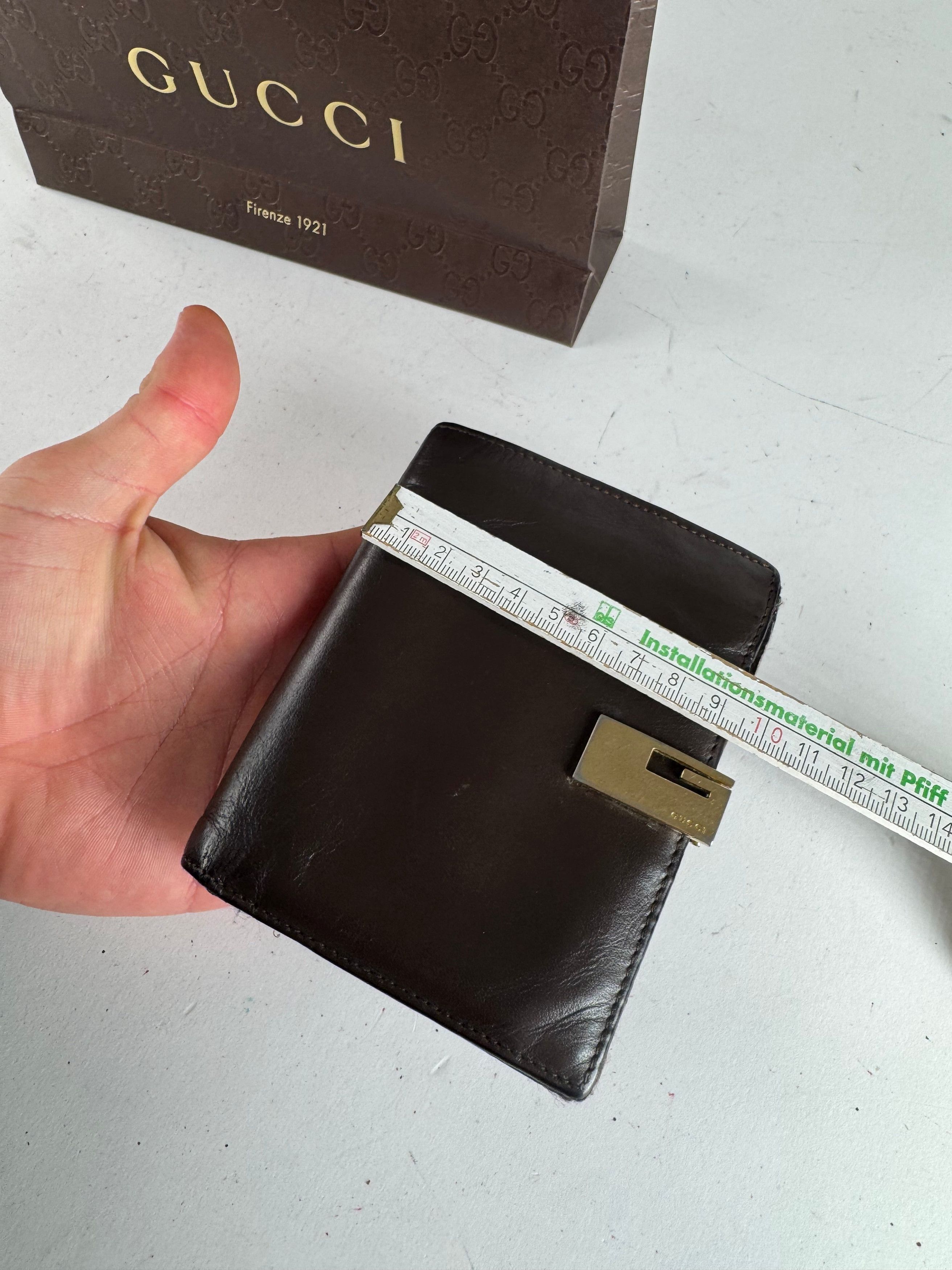 Gucci Vintage Leather Wallet Brown Size ONE SIZE - 9 Thumbnail