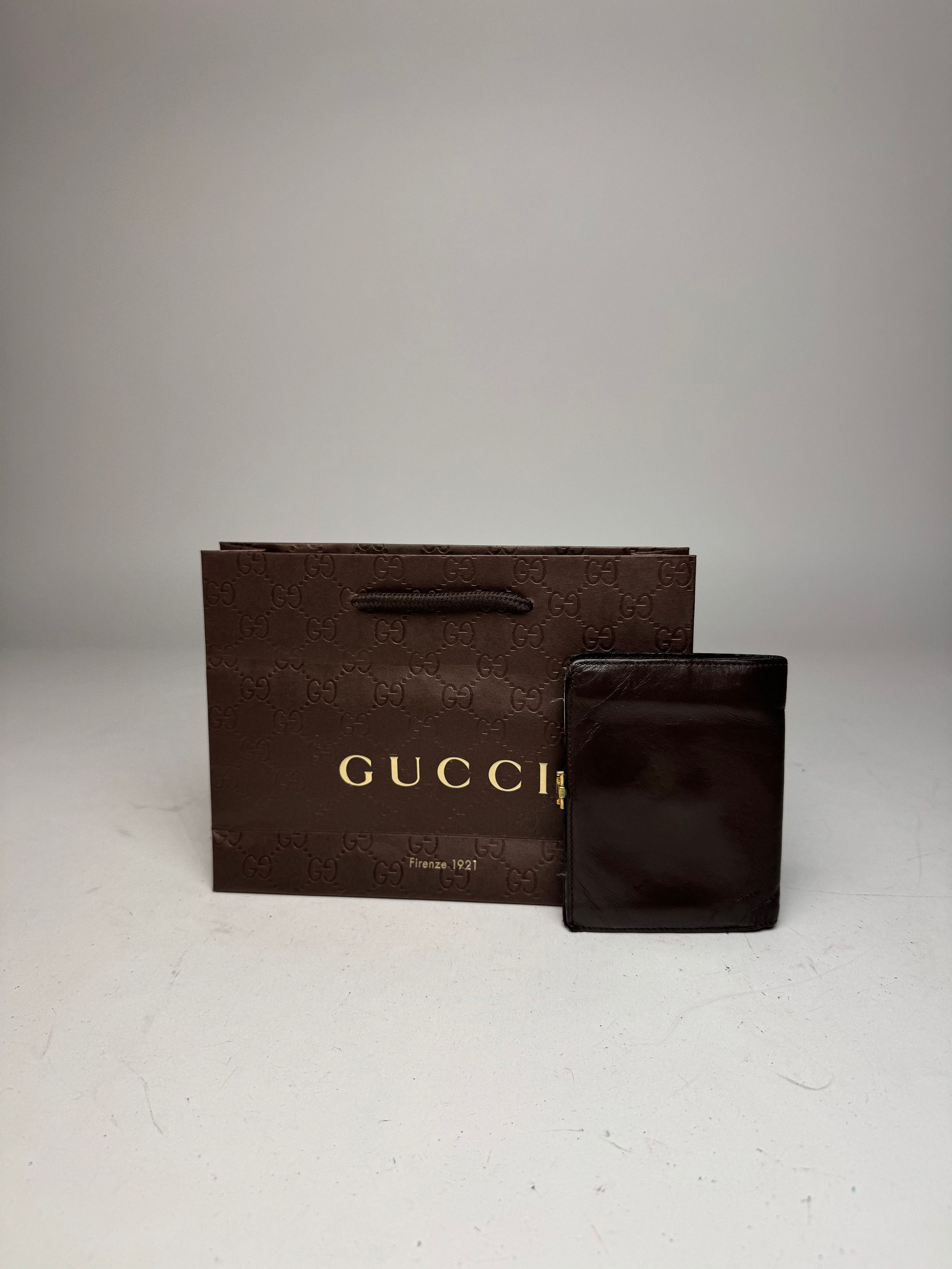 Gucci Vintage Leather Wallet Brown Size ONE SIZE - 12 Thumbnail
