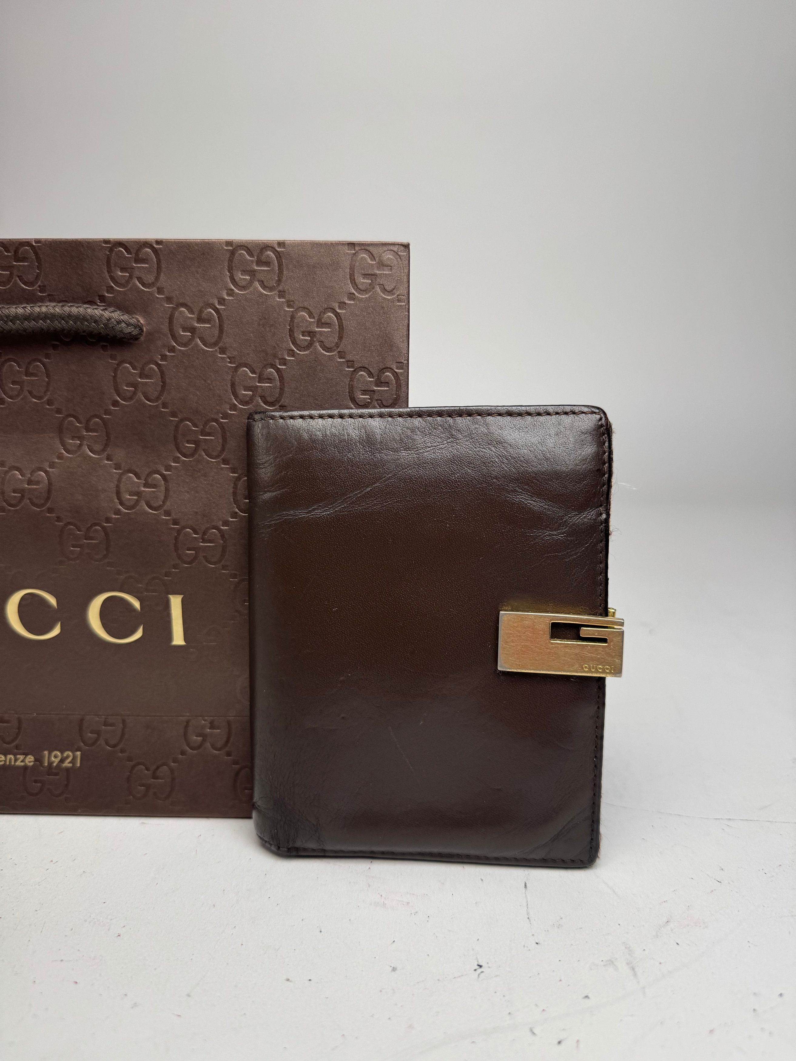 Gucci Vintage Leather Wallet Brown Size ONE SIZE - 6 Thumbnail