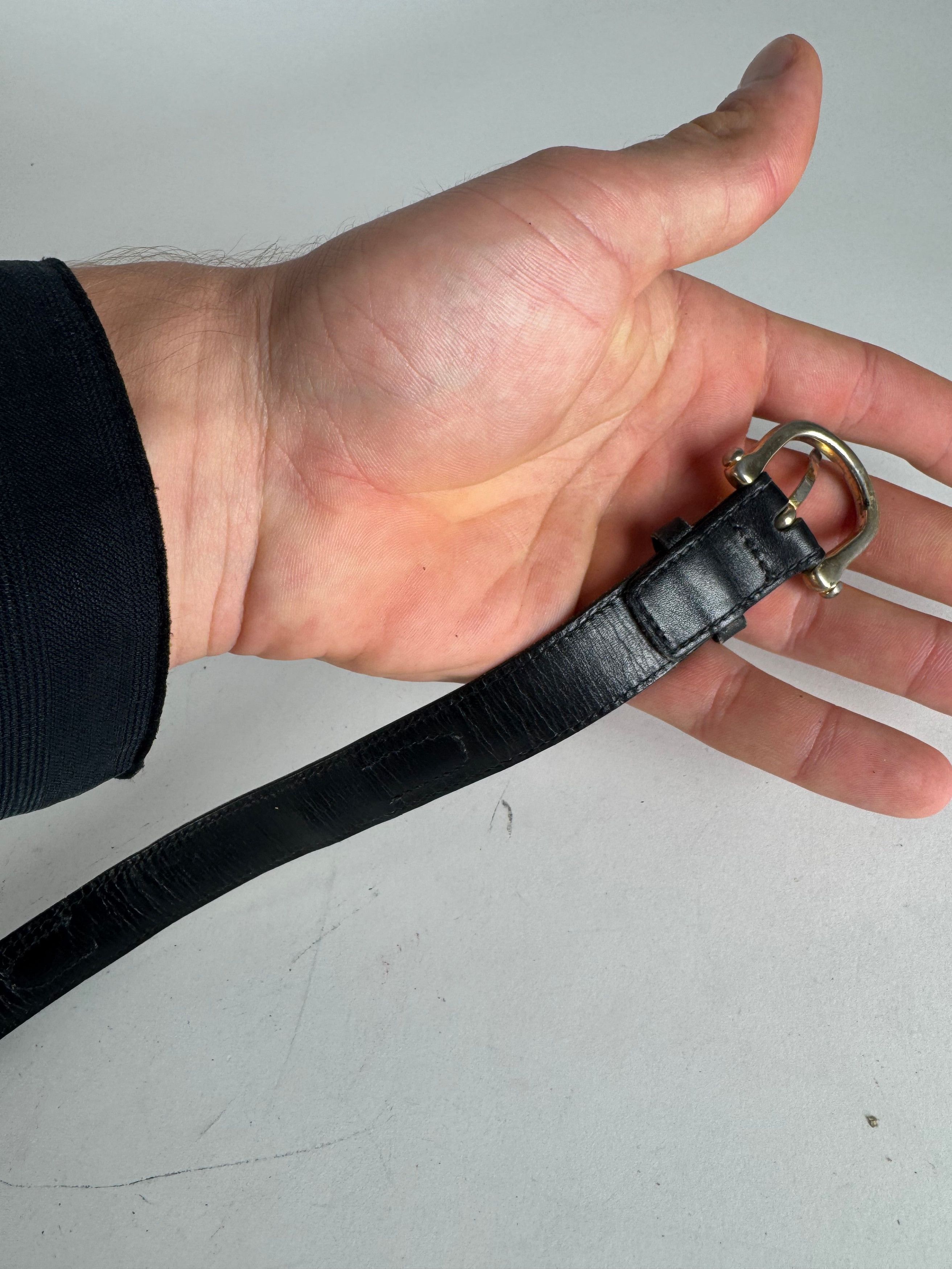Celine Vintage Paris Leather Belt Black Size ONE SIZE - 8 Thumbnail