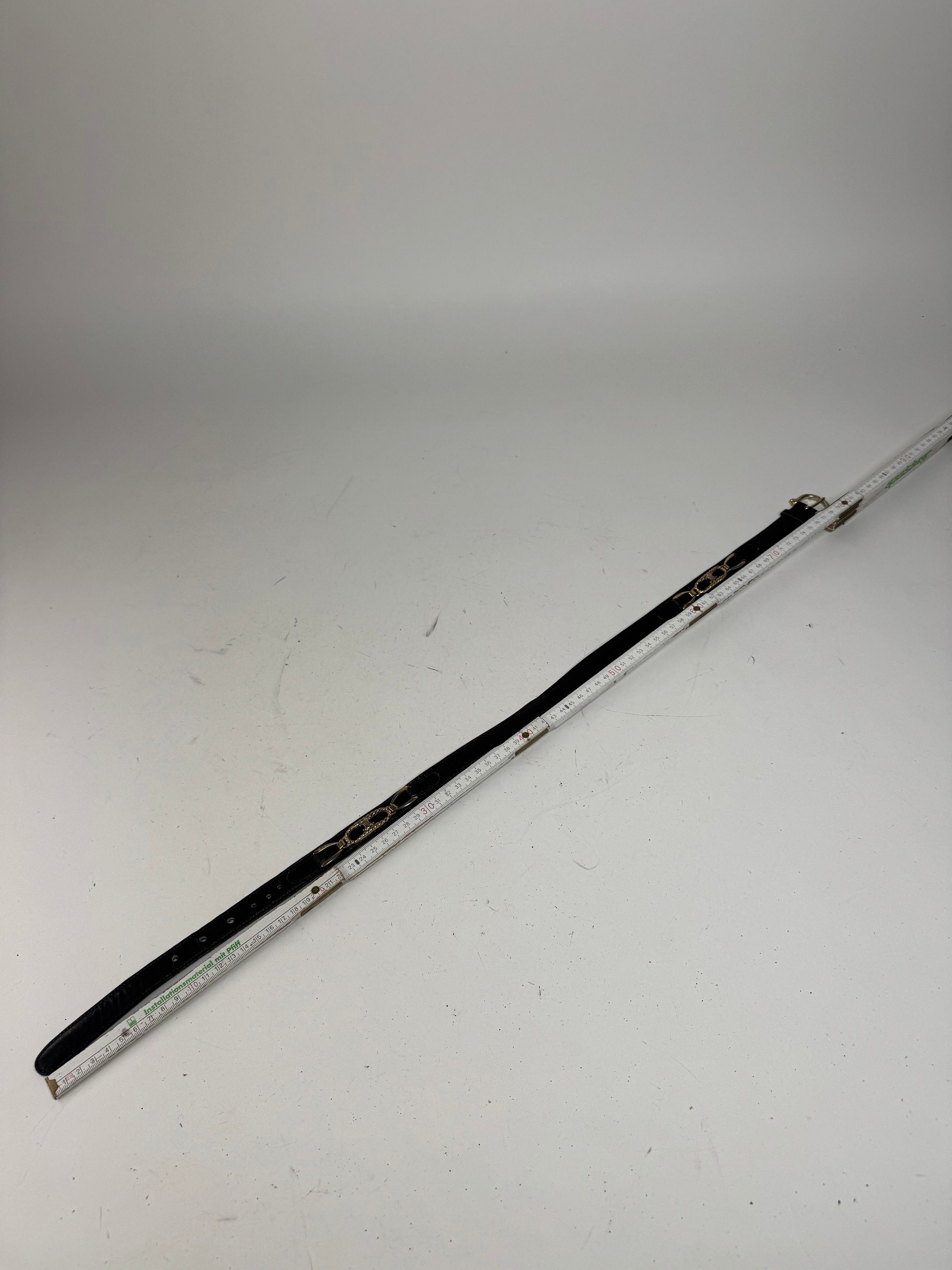 Celine Vintage Paris Leather Belt Black Size ONE SIZE - 5 Thumbnail