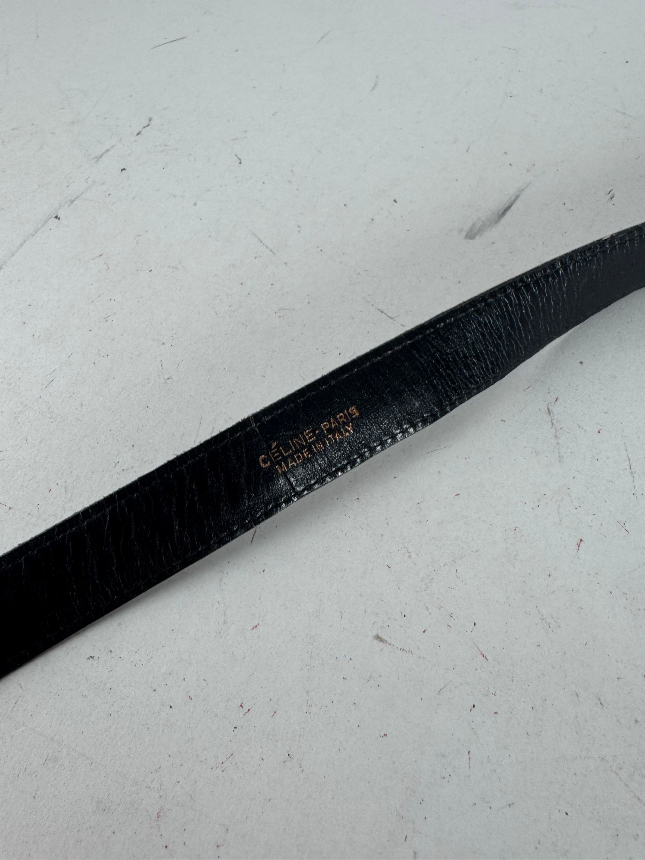 Celine Vintage Paris Leather Belt Black Size ONE SIZE - 7 Thumbnail